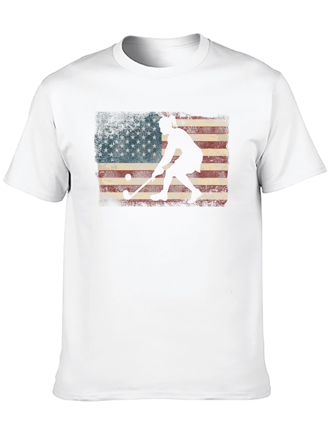 Black American Flag Field Hockey T-Shirt view 10