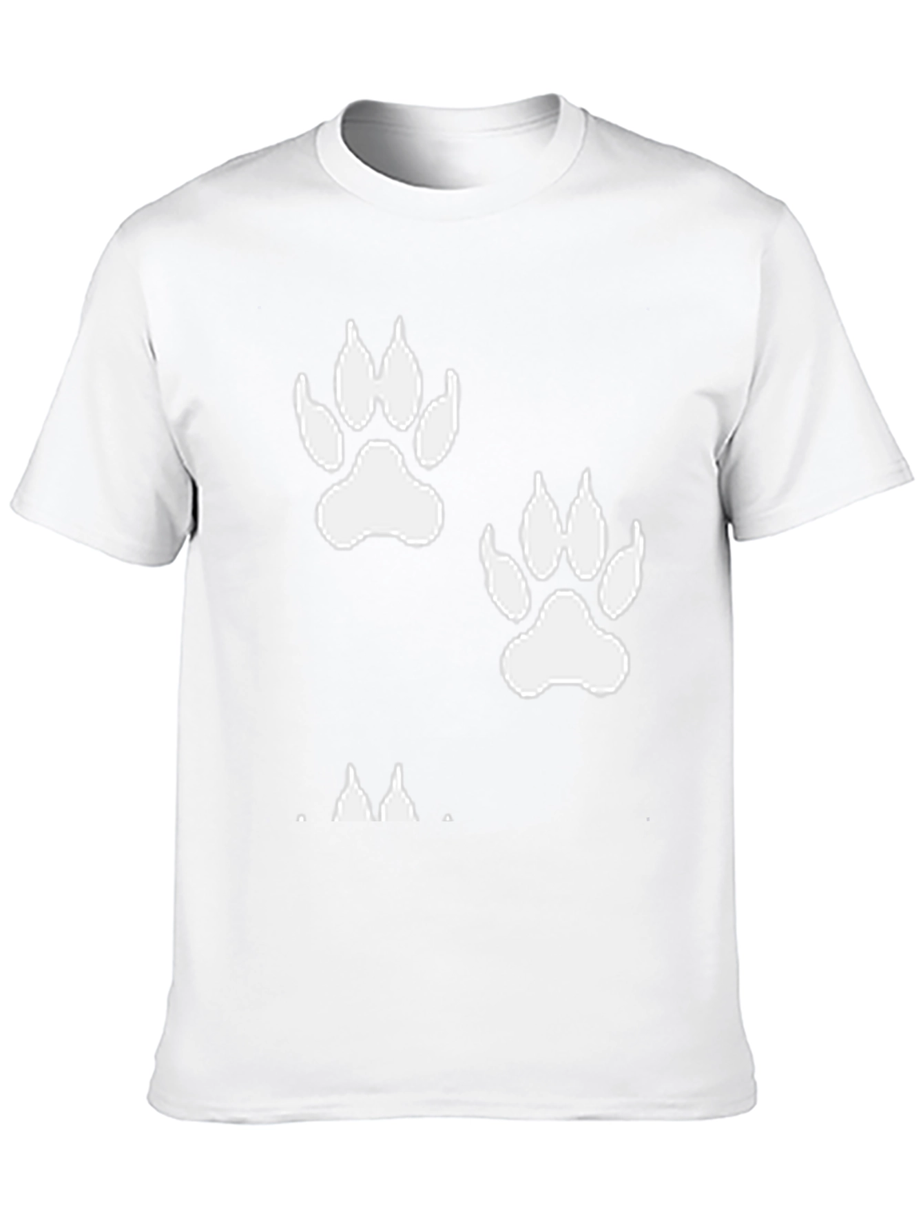 Black Black T-Shirt with White Paw Prints view 10