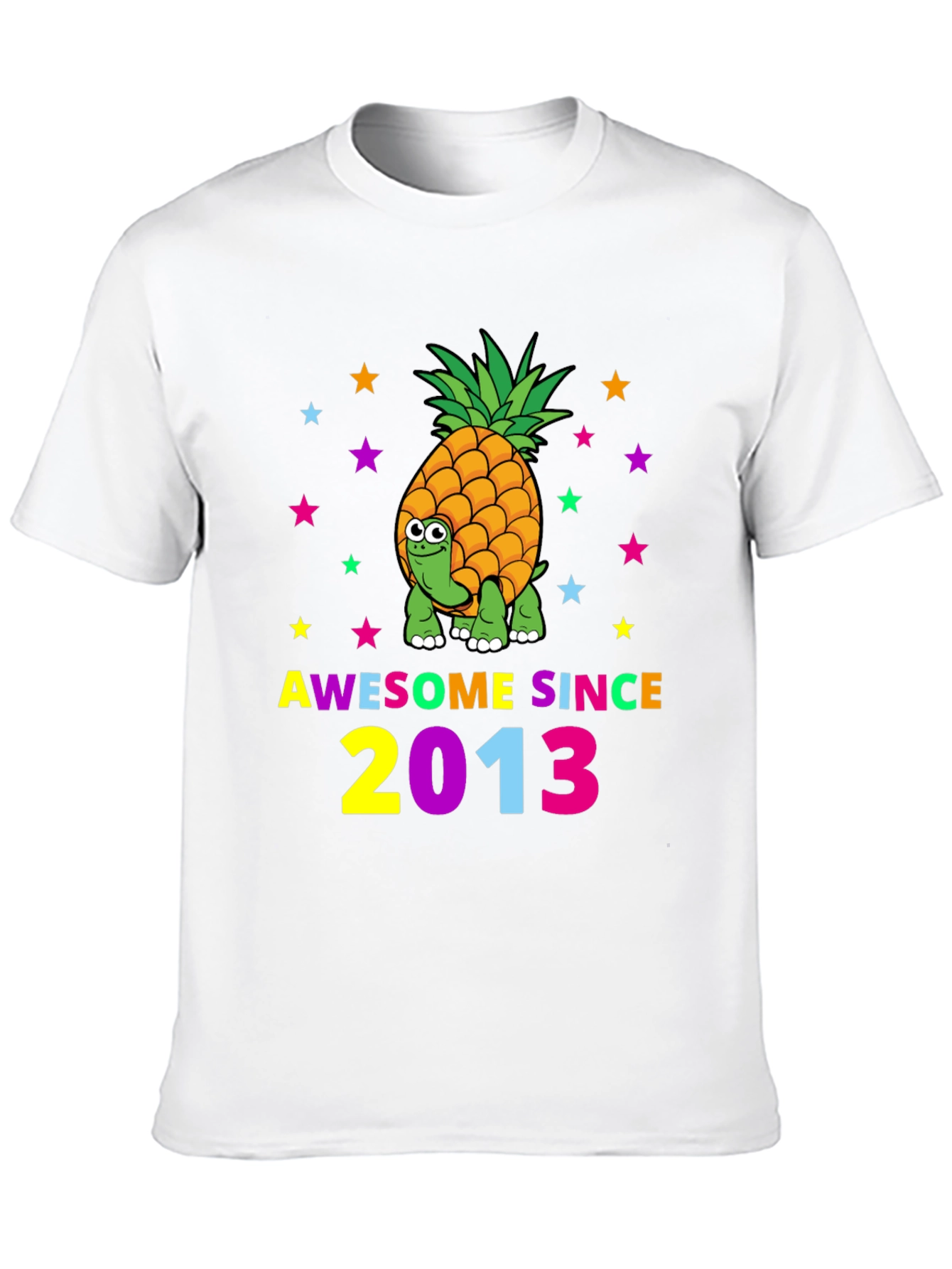 Black Awesome Since 2013 Pineapple Turtle Graphic T-Shirt view 10