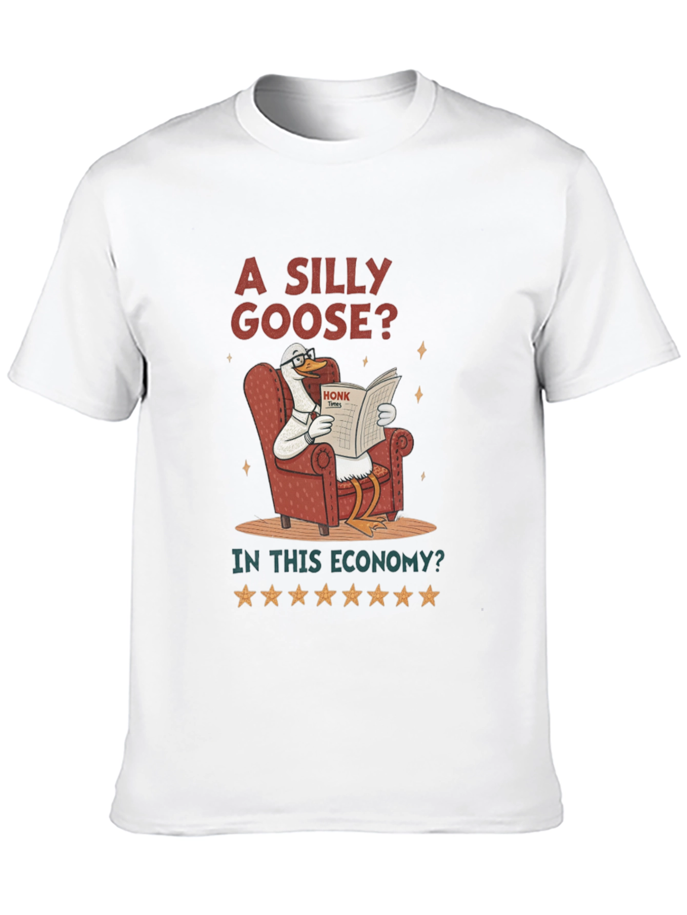Black Silly Goose Economy T-Shirt - Humorous Graphic Tee view 10