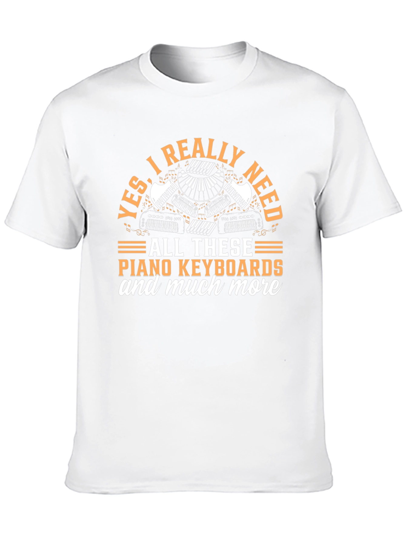 Black Funny Piano Keyboard T-Shirt view 10