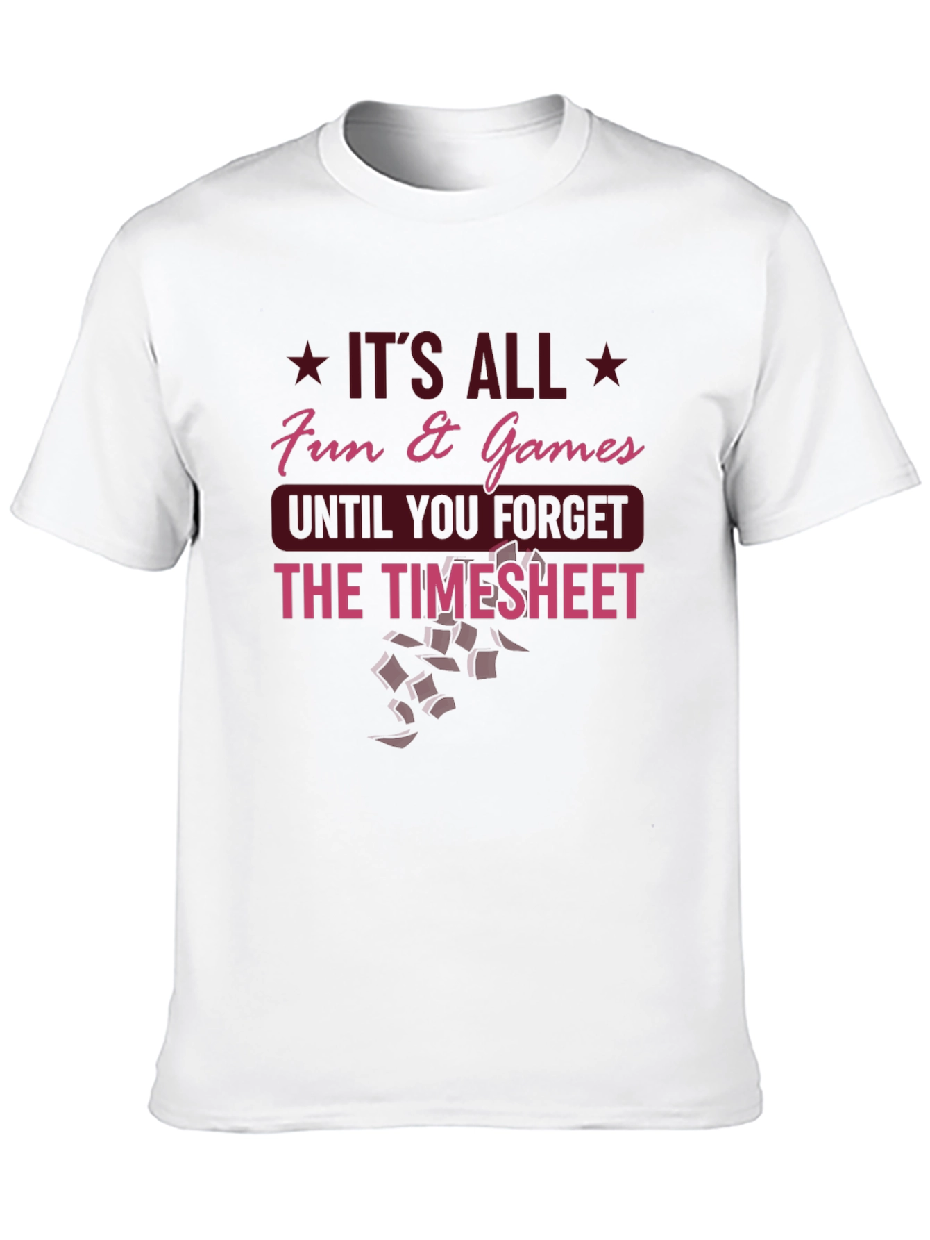 Black Fun & Games Timesheet T-Shirt view 10