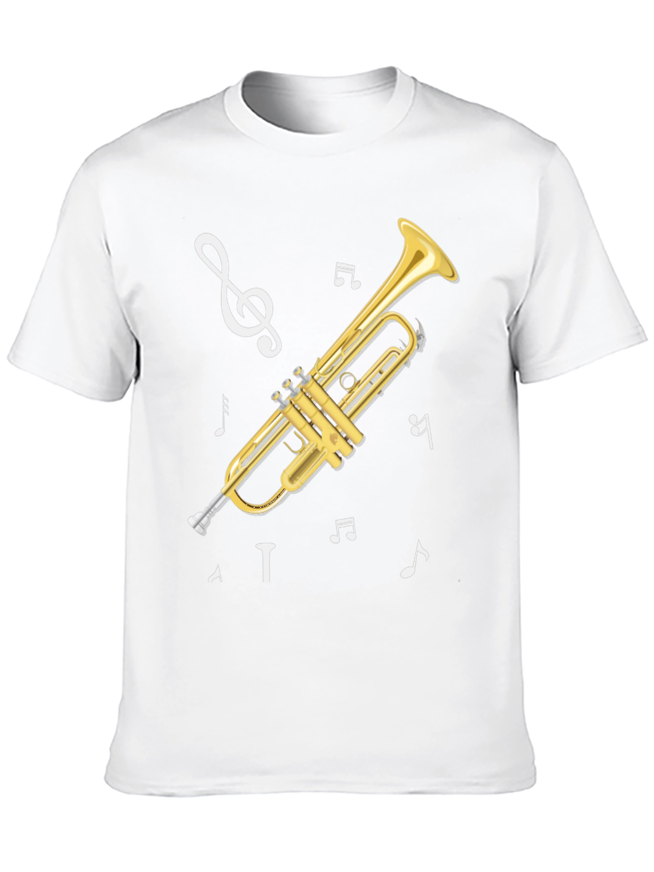 Black Trumpet Musical Notes Graphic T-Shirt view 10