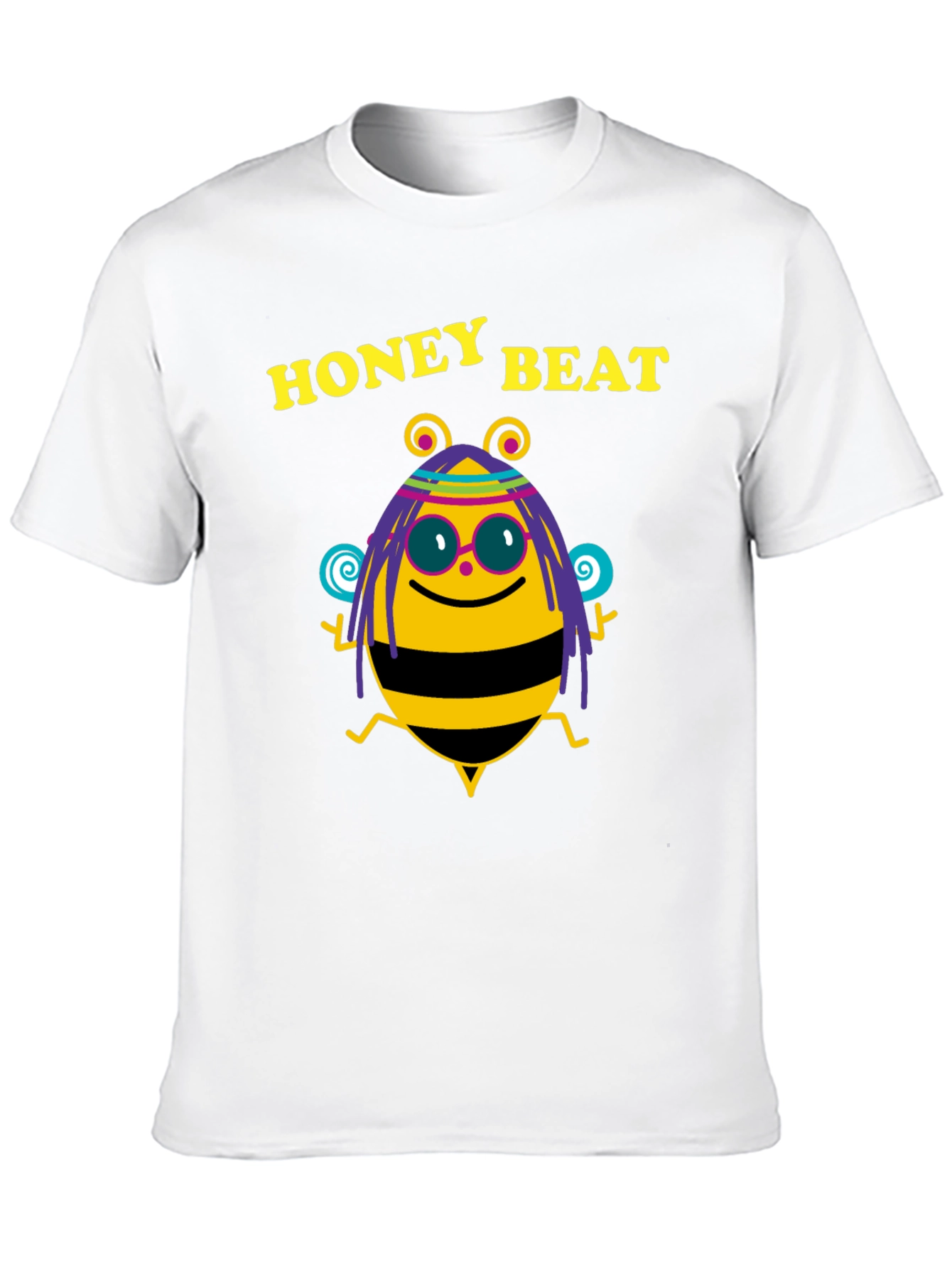 Black Honey Beat Bee Graphic Black T-Shirt view 10