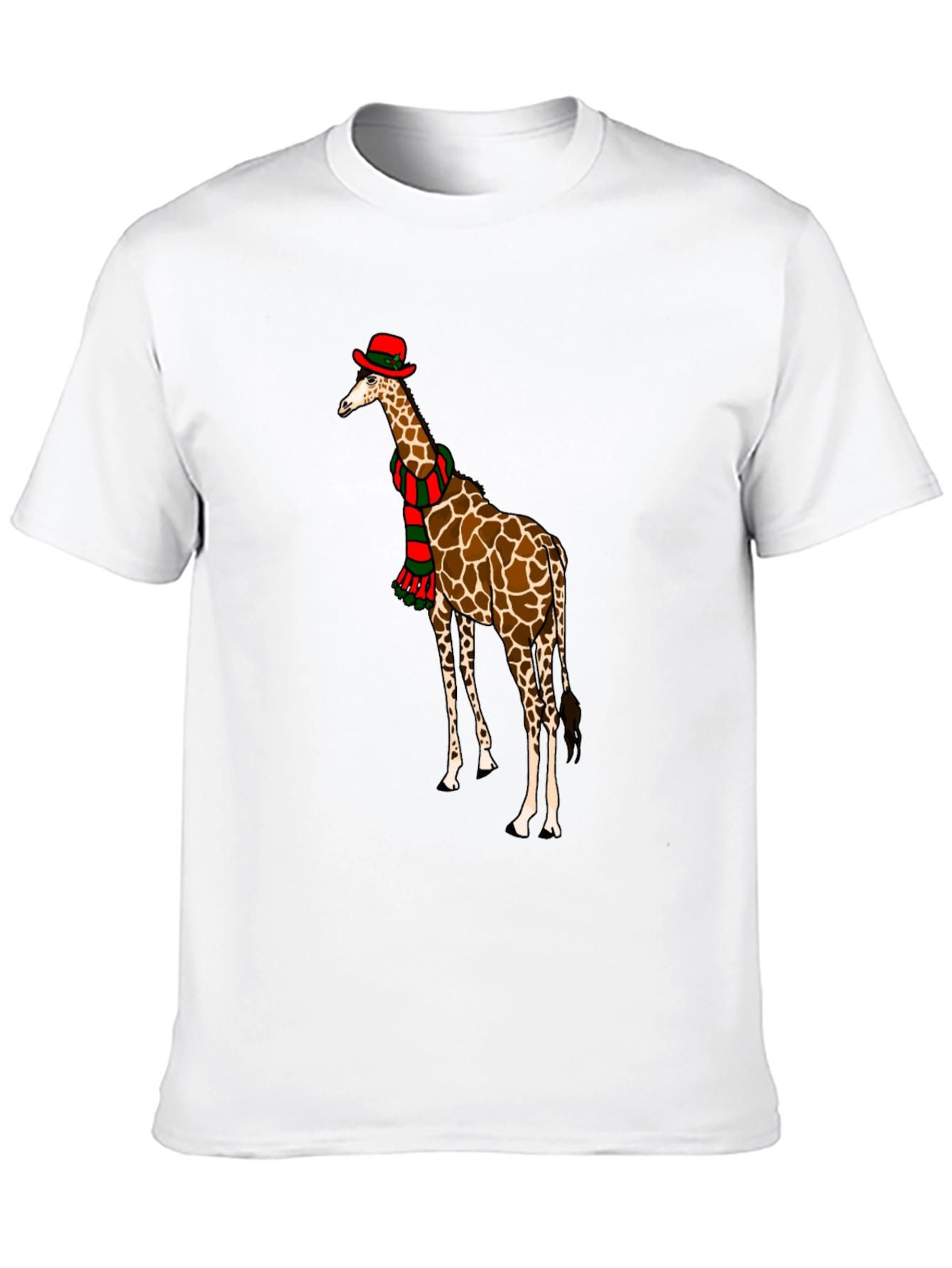Black Giraffe Christmas T-Shirt, Holiday Apparel view 10