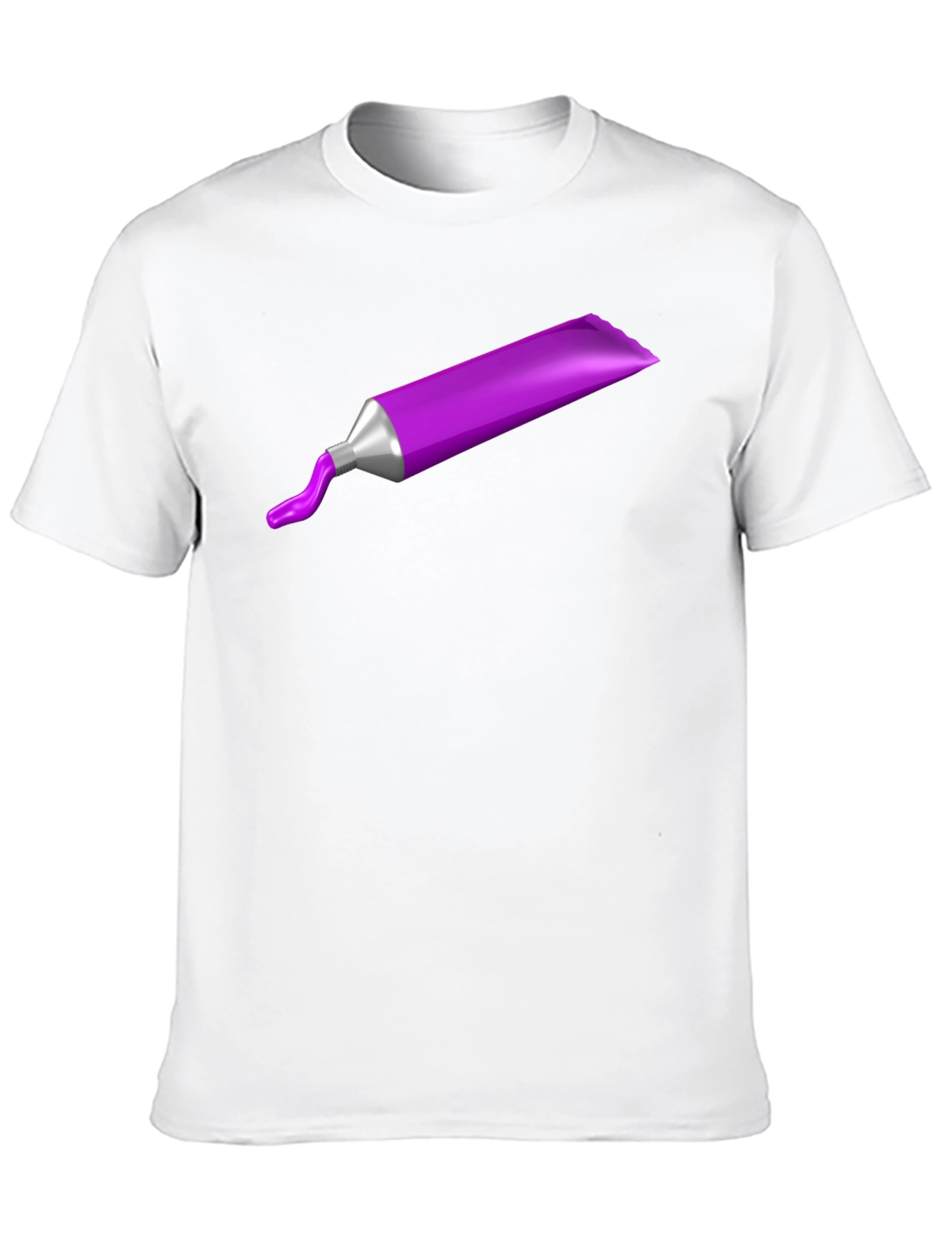 Black Purple Paint Tube Graphic Tee - Artistic Casual Wear view 10