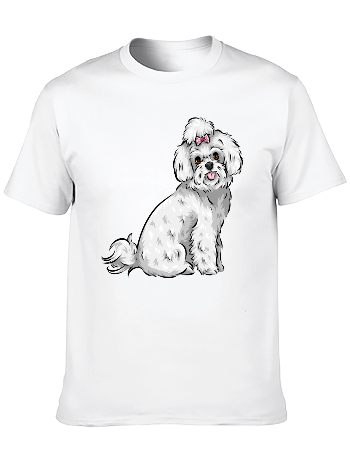 Black Cute Dog Graphic Tee - Black Cotton T-Shirt view 10