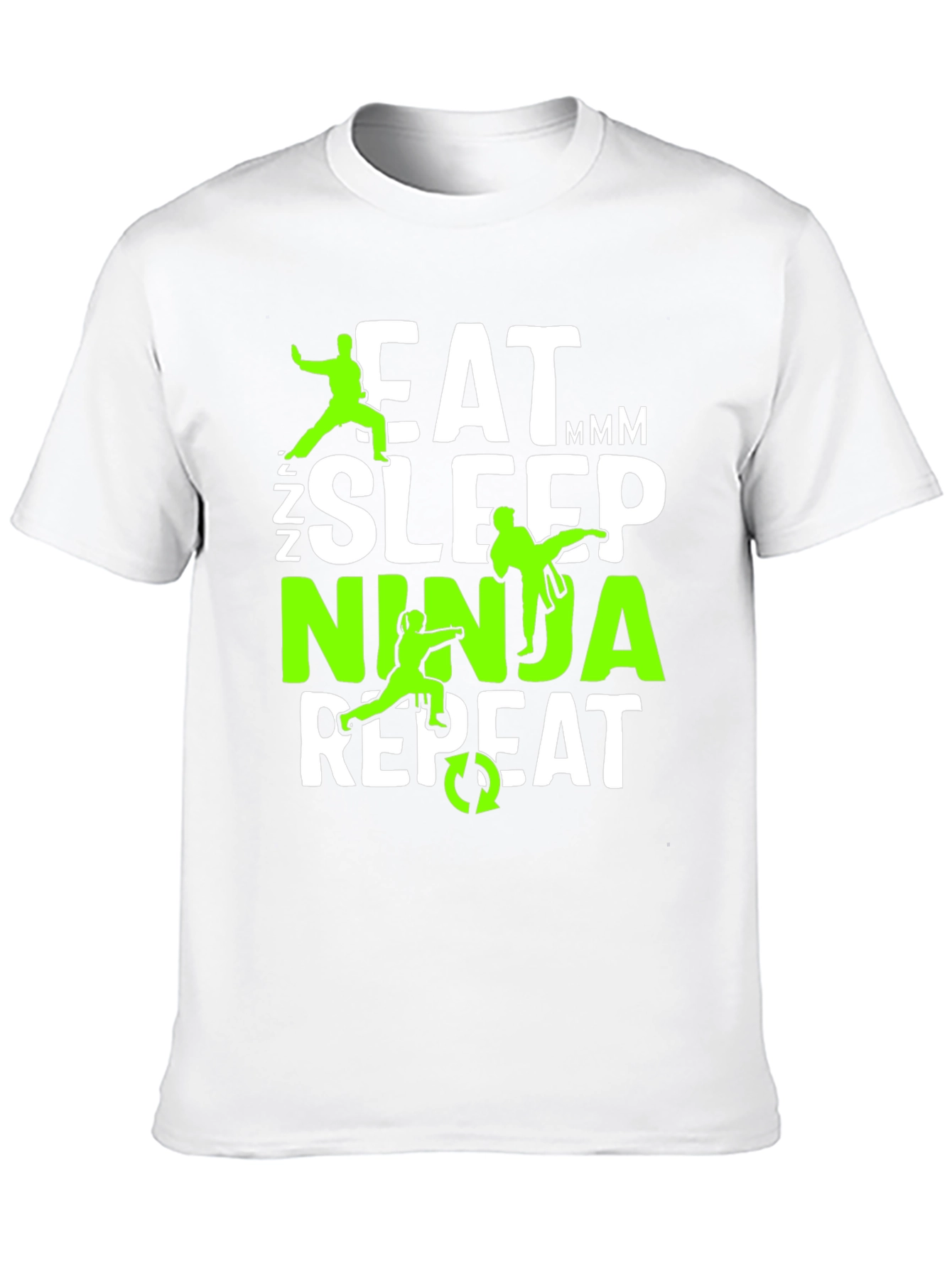 Black Eat Sleep Ninja Repeat Graphic Tee view 10