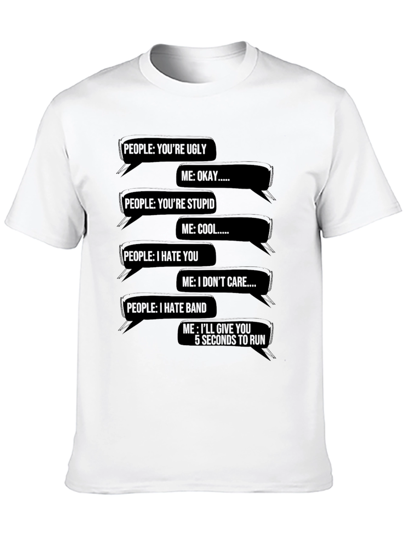 Black Sarcastic Text Message T-Shirt - Funny Graphic Tee view 10