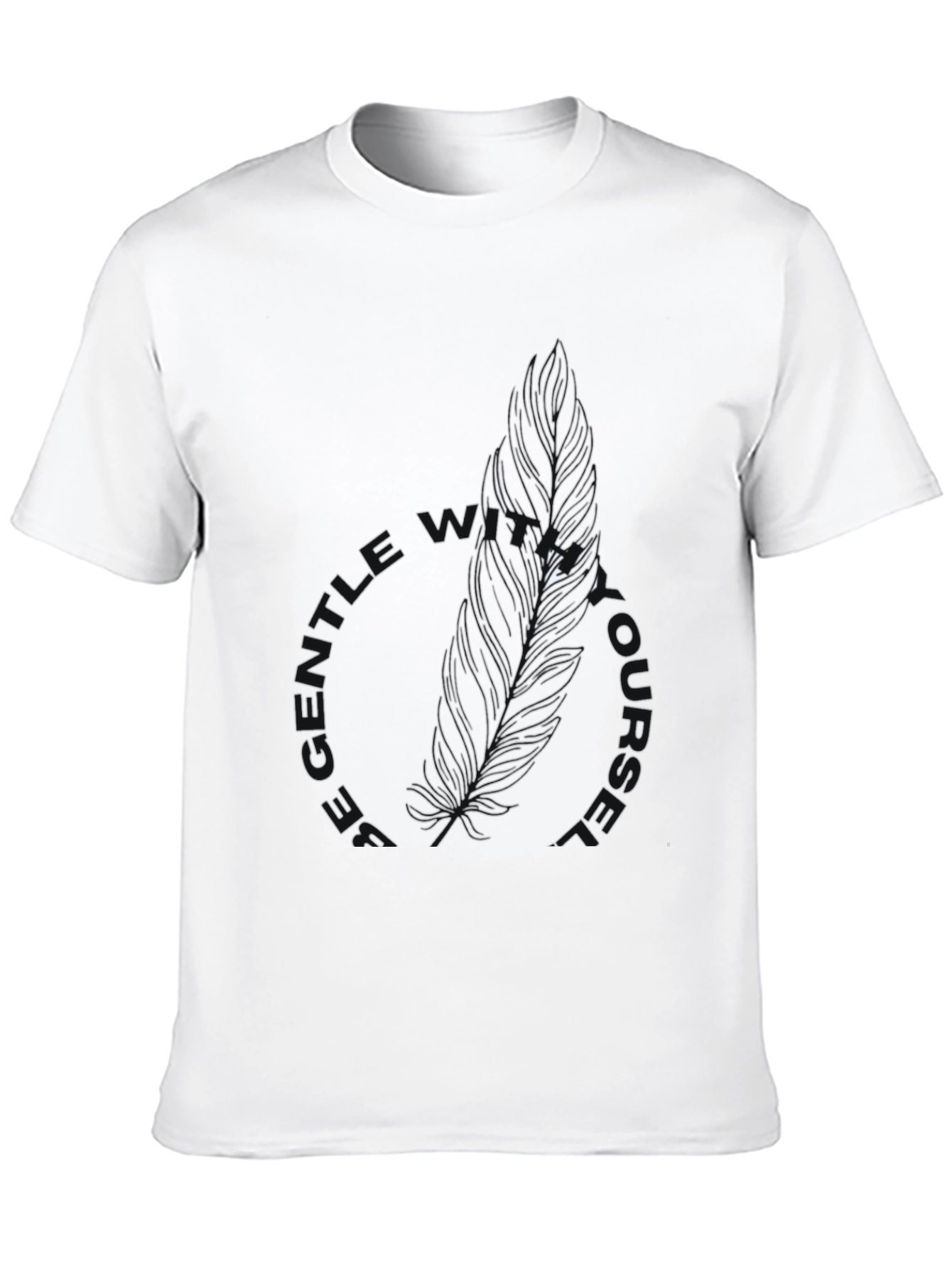 Black Be Gentle With Yourself Black Feather Tee view 10