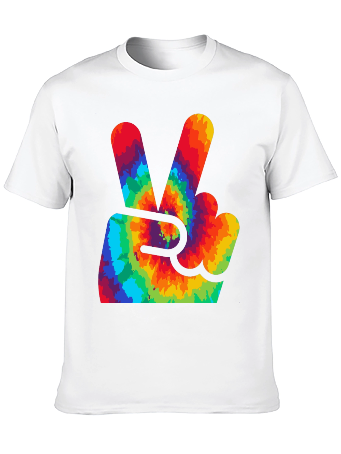 Black Peace Sign Tie-Dye Graphic Tee view 10