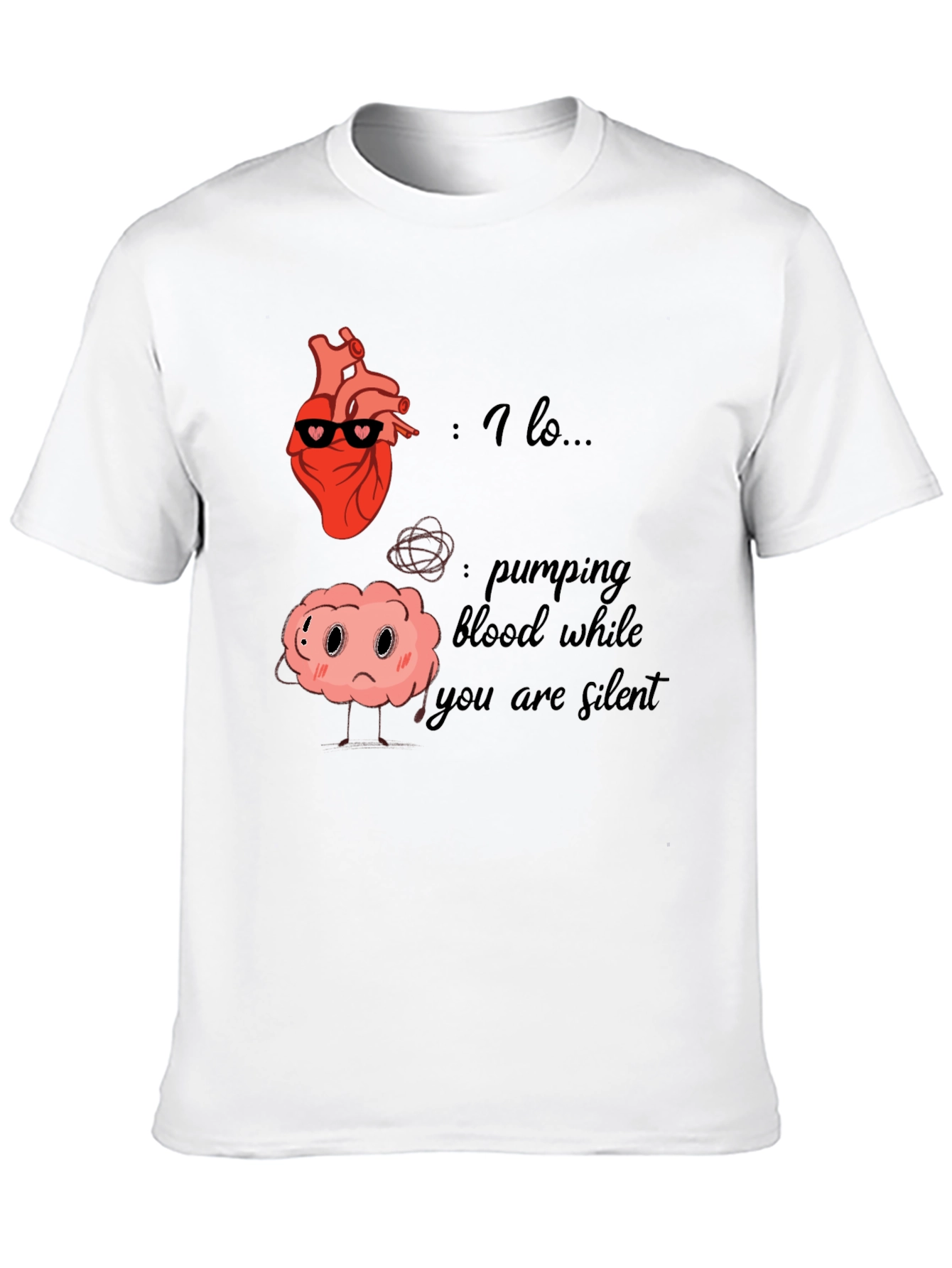 Black Heart and Brain T-Shirt - Funny Anatomy Graphic Tee view 10