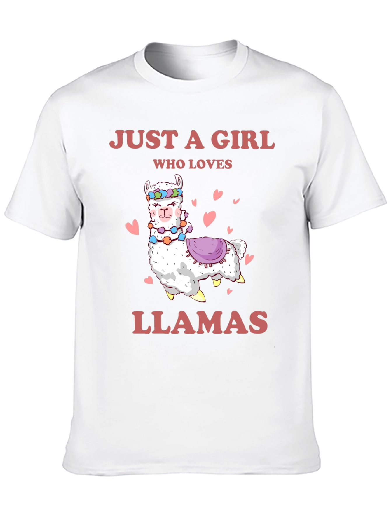 Black Just A Girl Who Loves Llamas T-Shirt view 10
