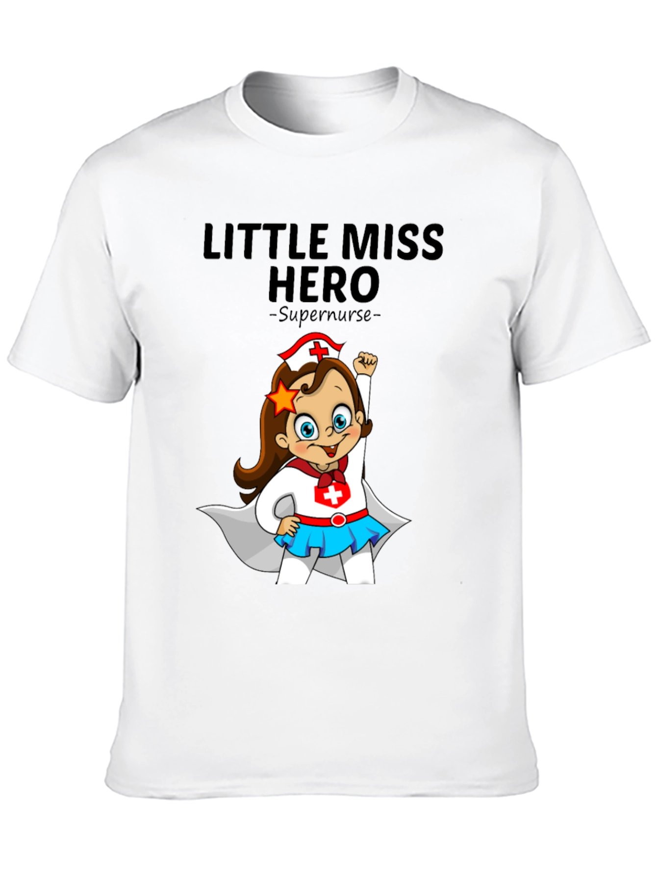 Black Little Miss Hero Supernurse Graphic Tee view 10