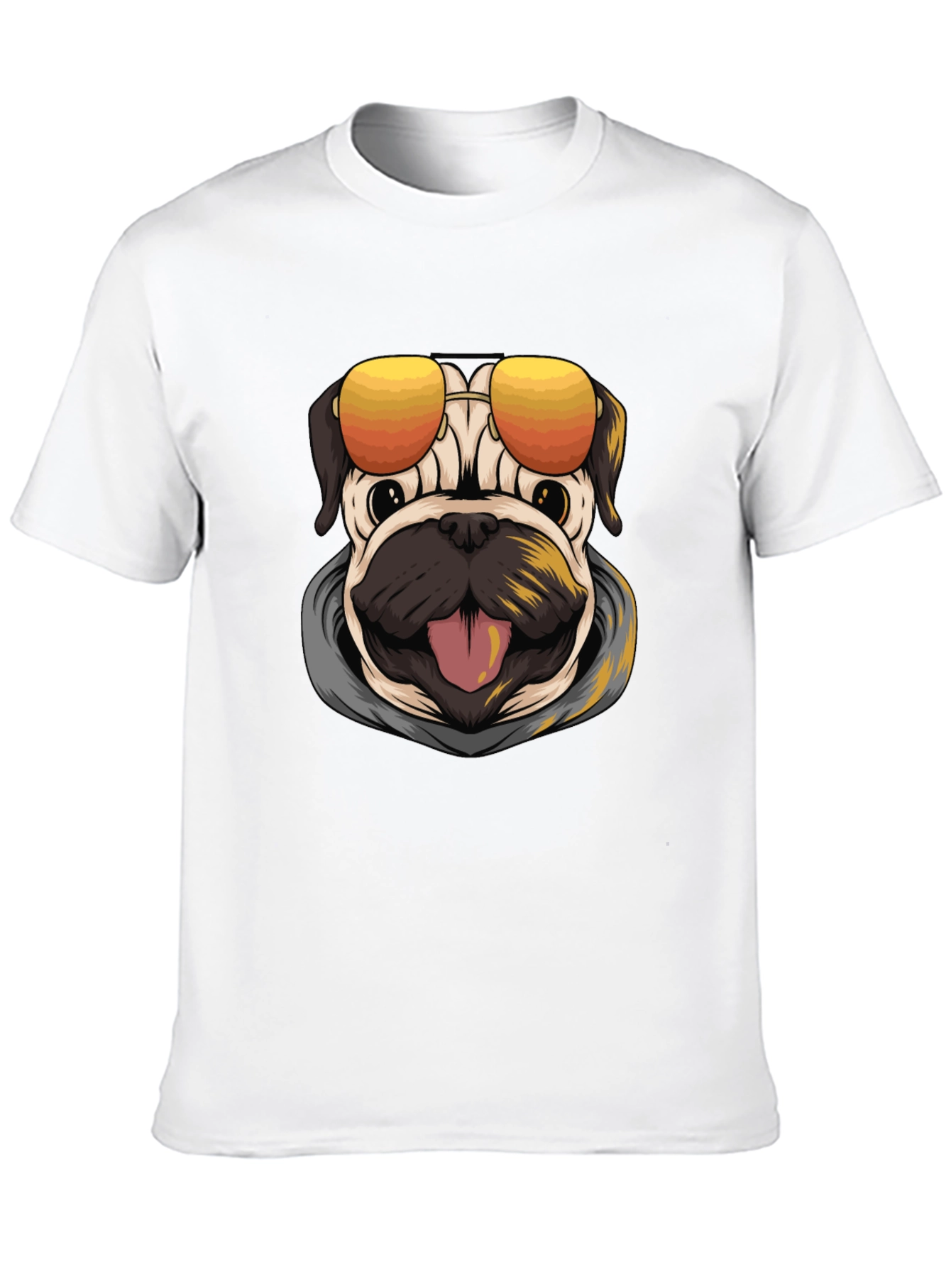 Black Cool Pug Graphic T-Shirt view 10