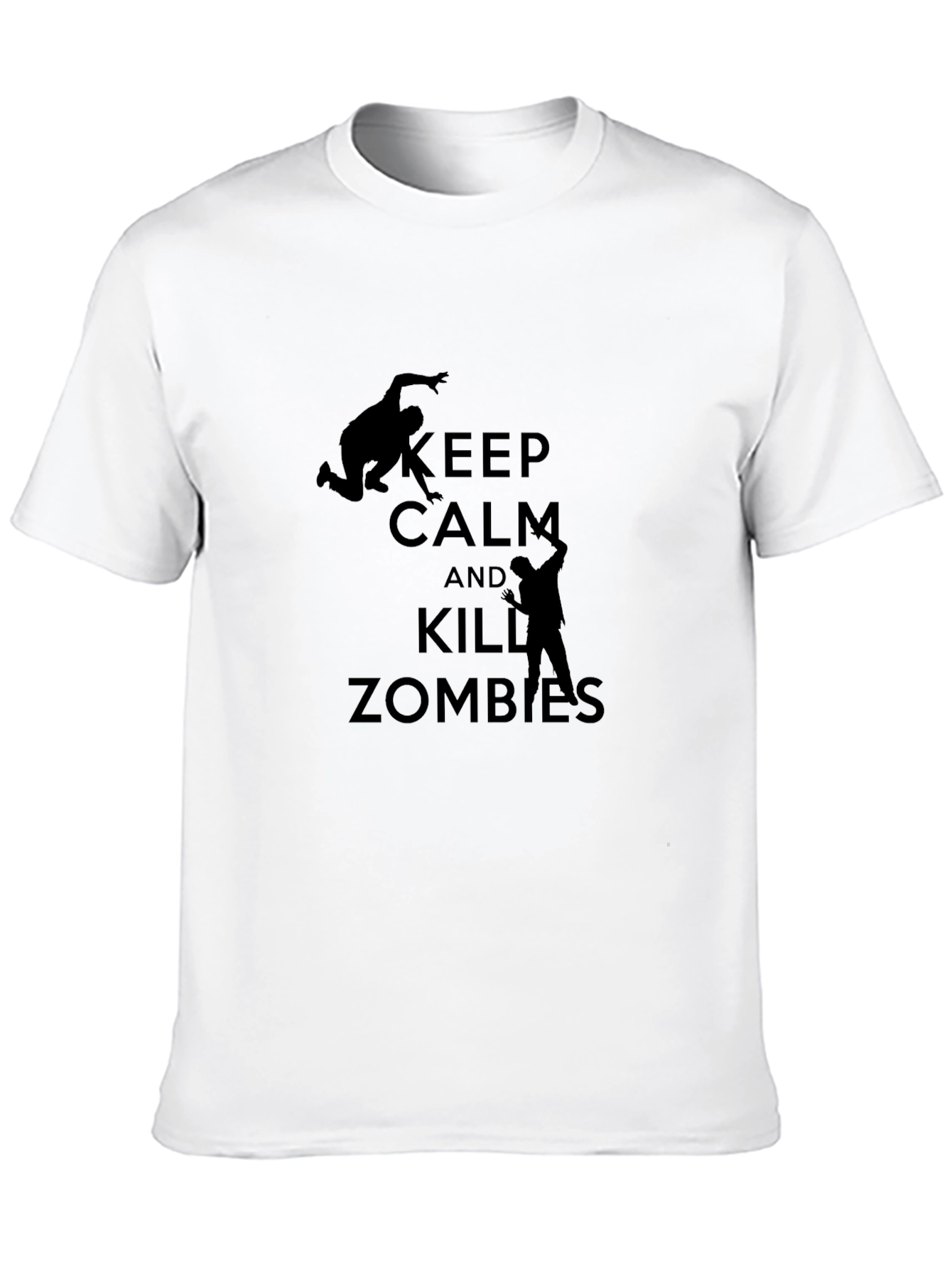 Black Keep Calm and Kill Zombies Black T-Shirt view 10