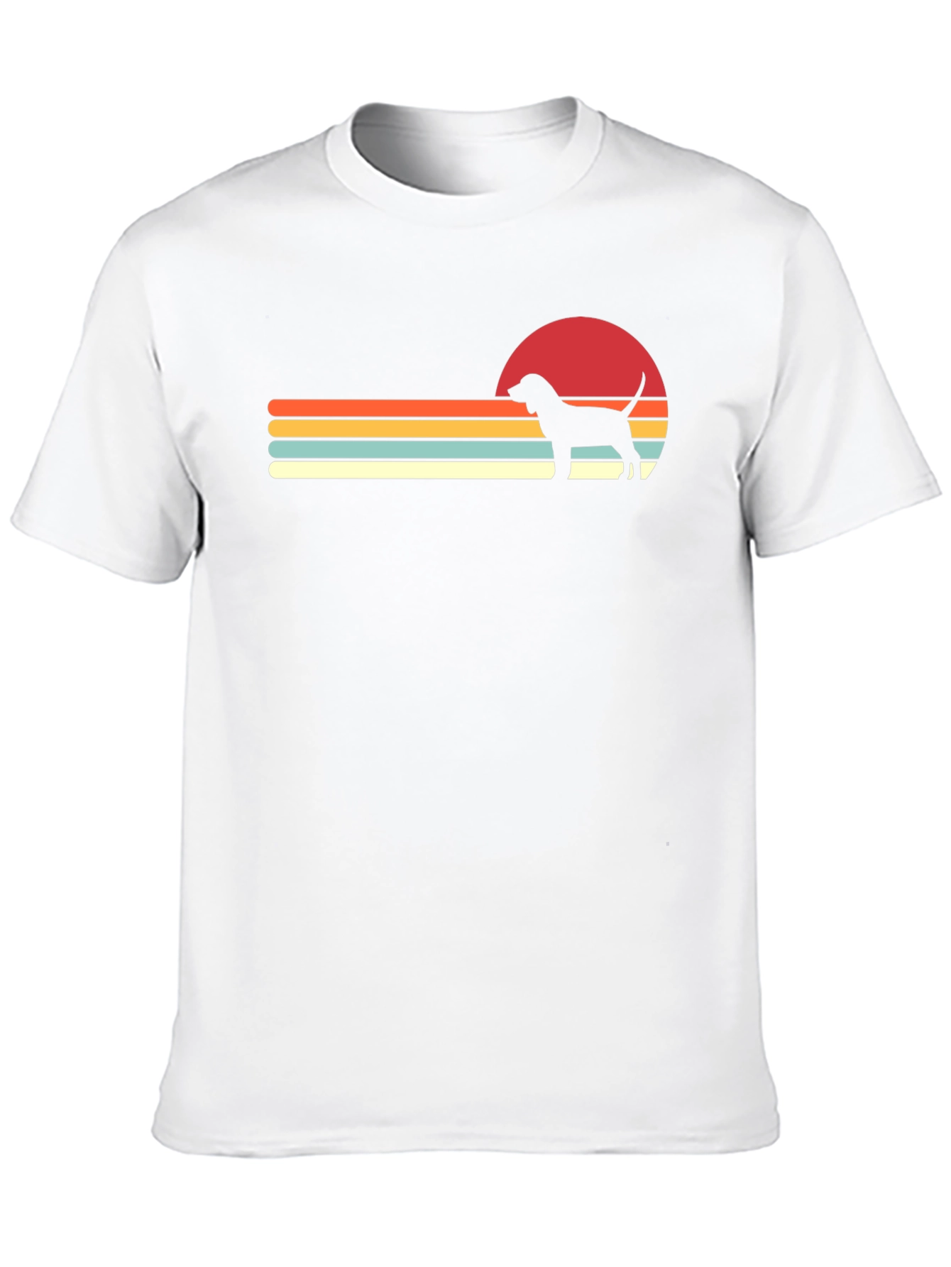 Retro Dog Sunset Graphic Tee - Black - 10
