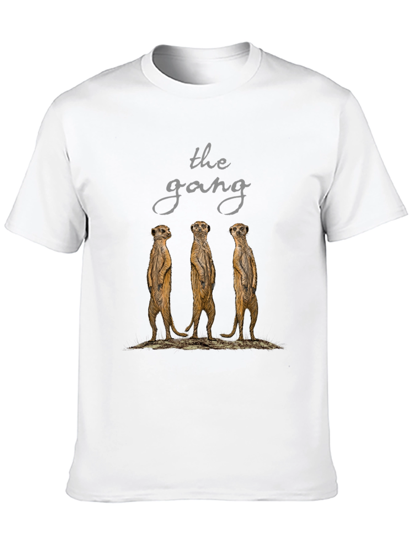 Black Meerkat Gang T-Shirt - Black Cotton Tee view 10