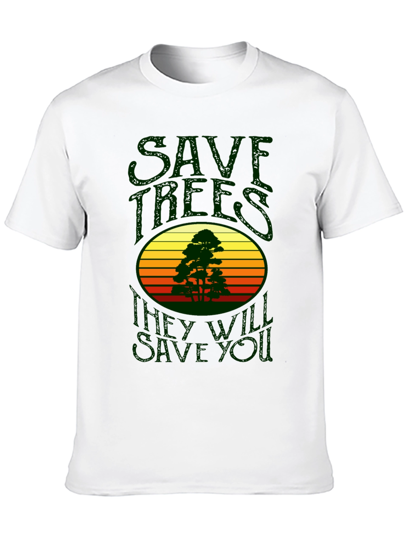 Black Save Trees T-Shirt - Retro Design view 10