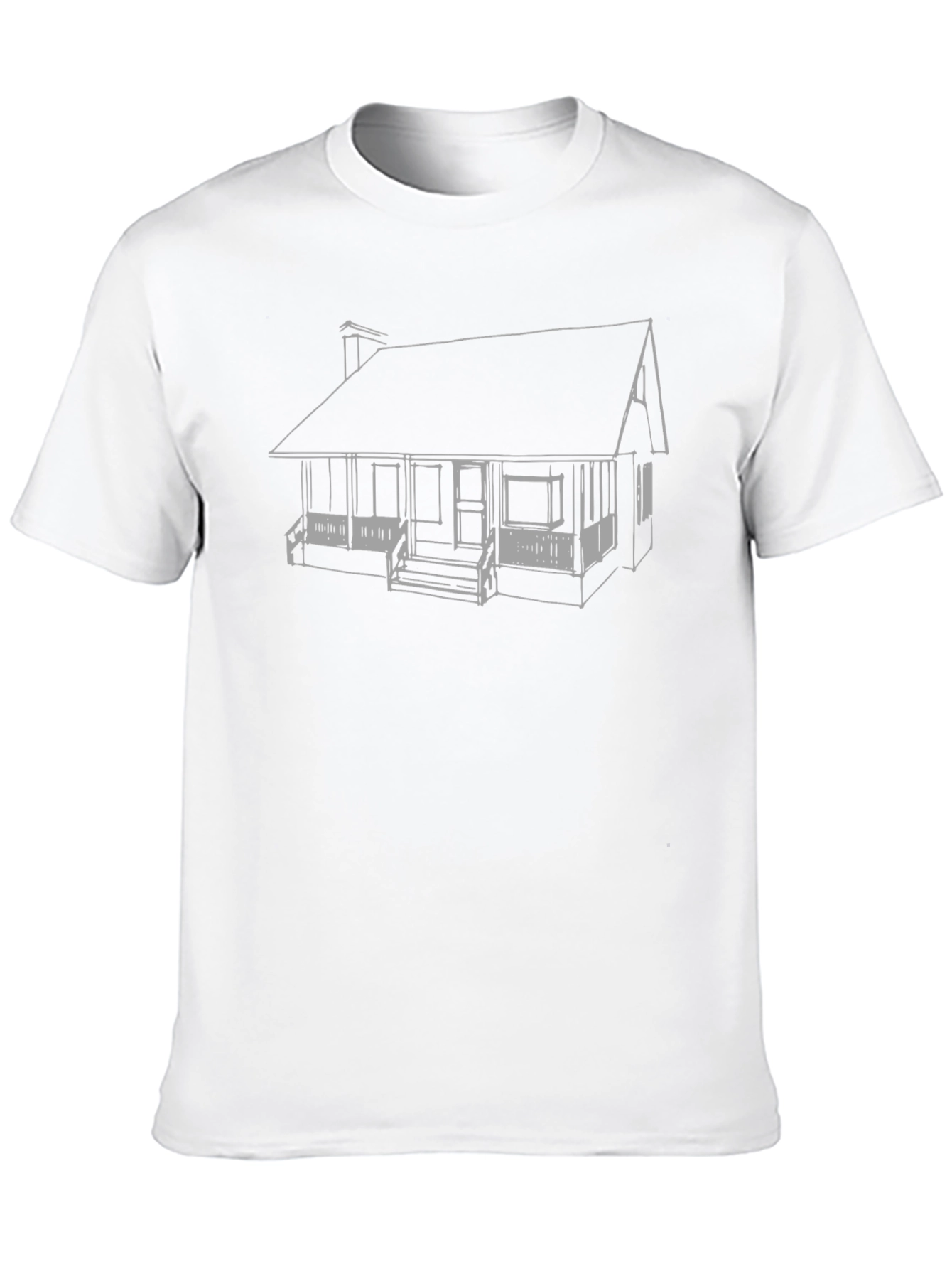 Black Cabin Sketch Graphic Tee - Cool Casual Style view 10