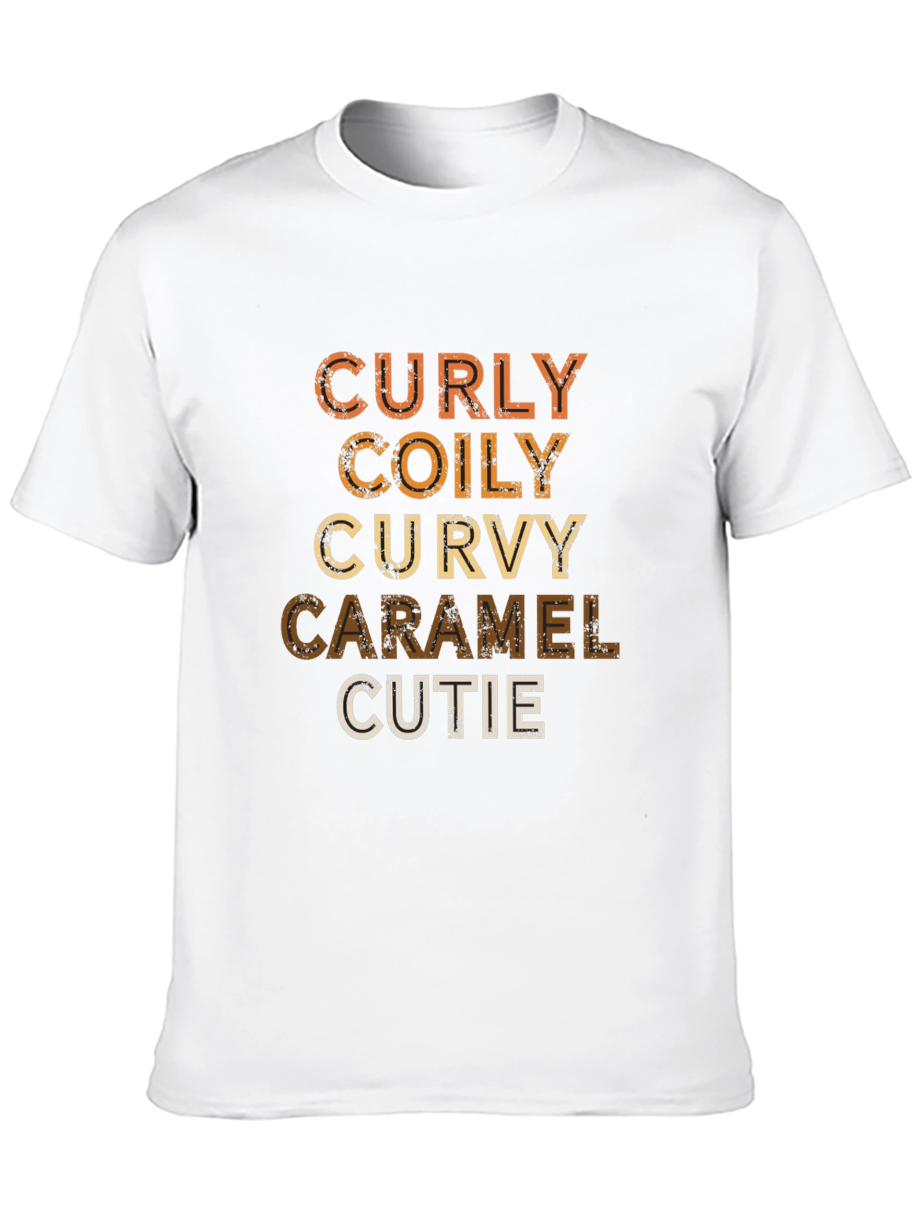 Black Curly Coily Curvy Caramel Cutie Graphic Tee view 10
