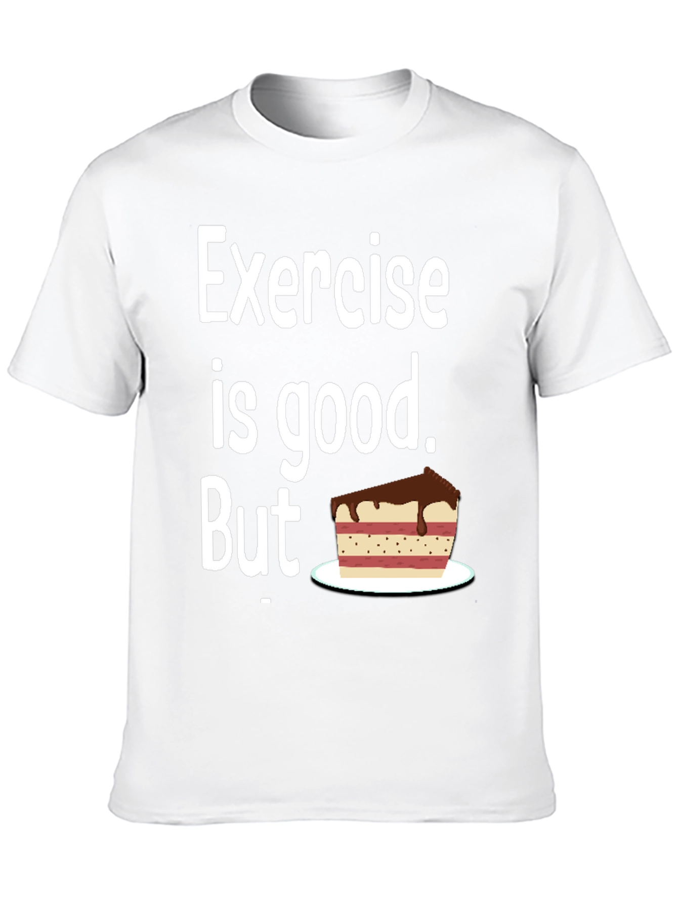 Black Funny Exercise Cake Lover T-Shirt view 10