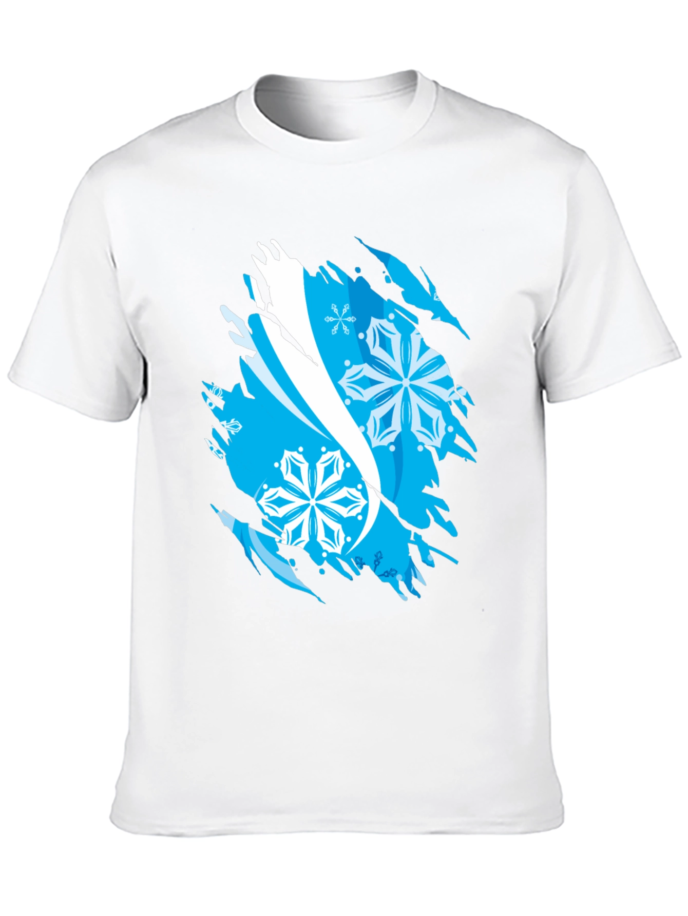 Ripped Snowflake Graphic Tee - Cool Winter Style - 10