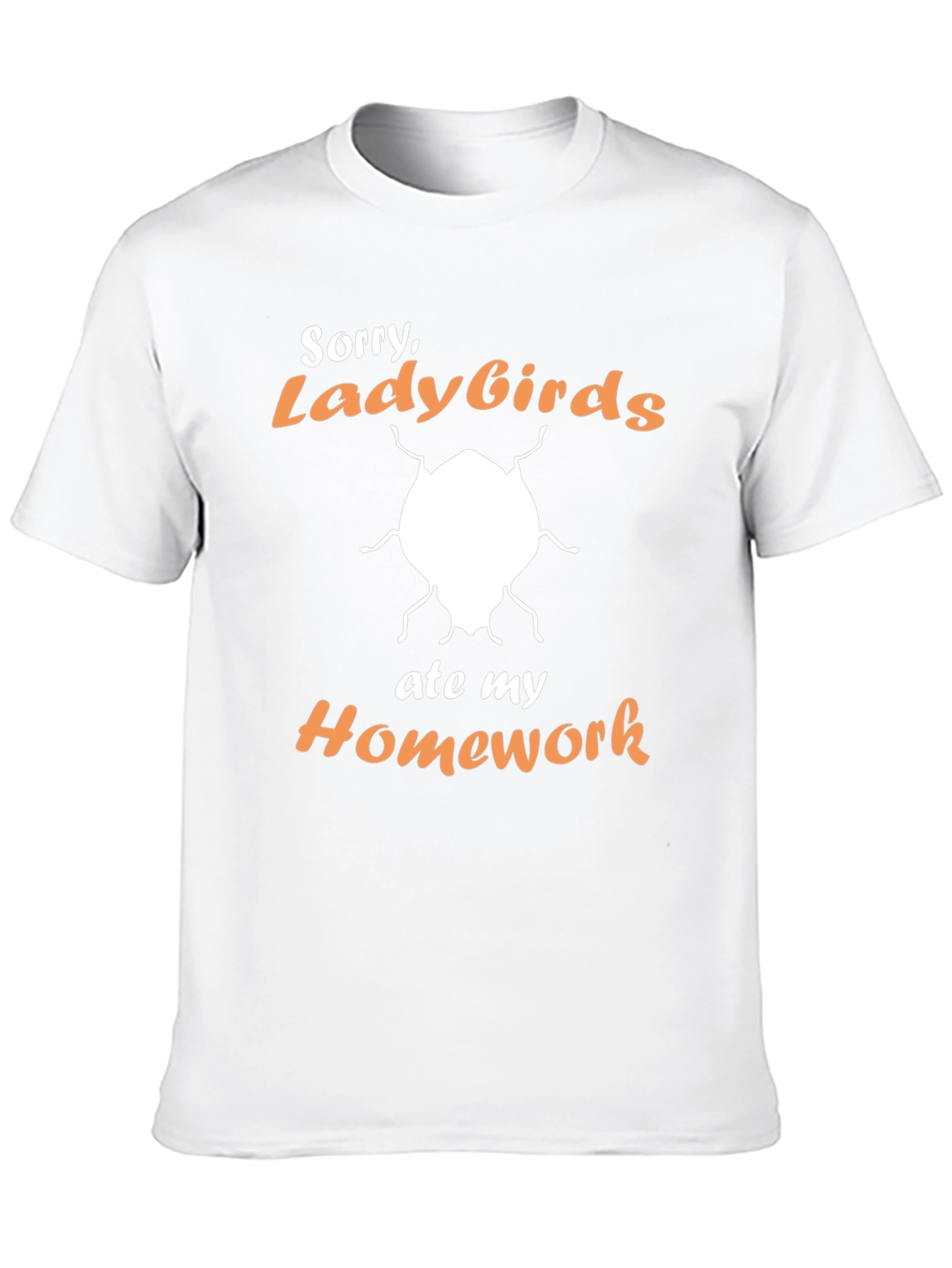 Black Funny "Ladybirds Ate My Homework" Graphic T-Shirt view 10