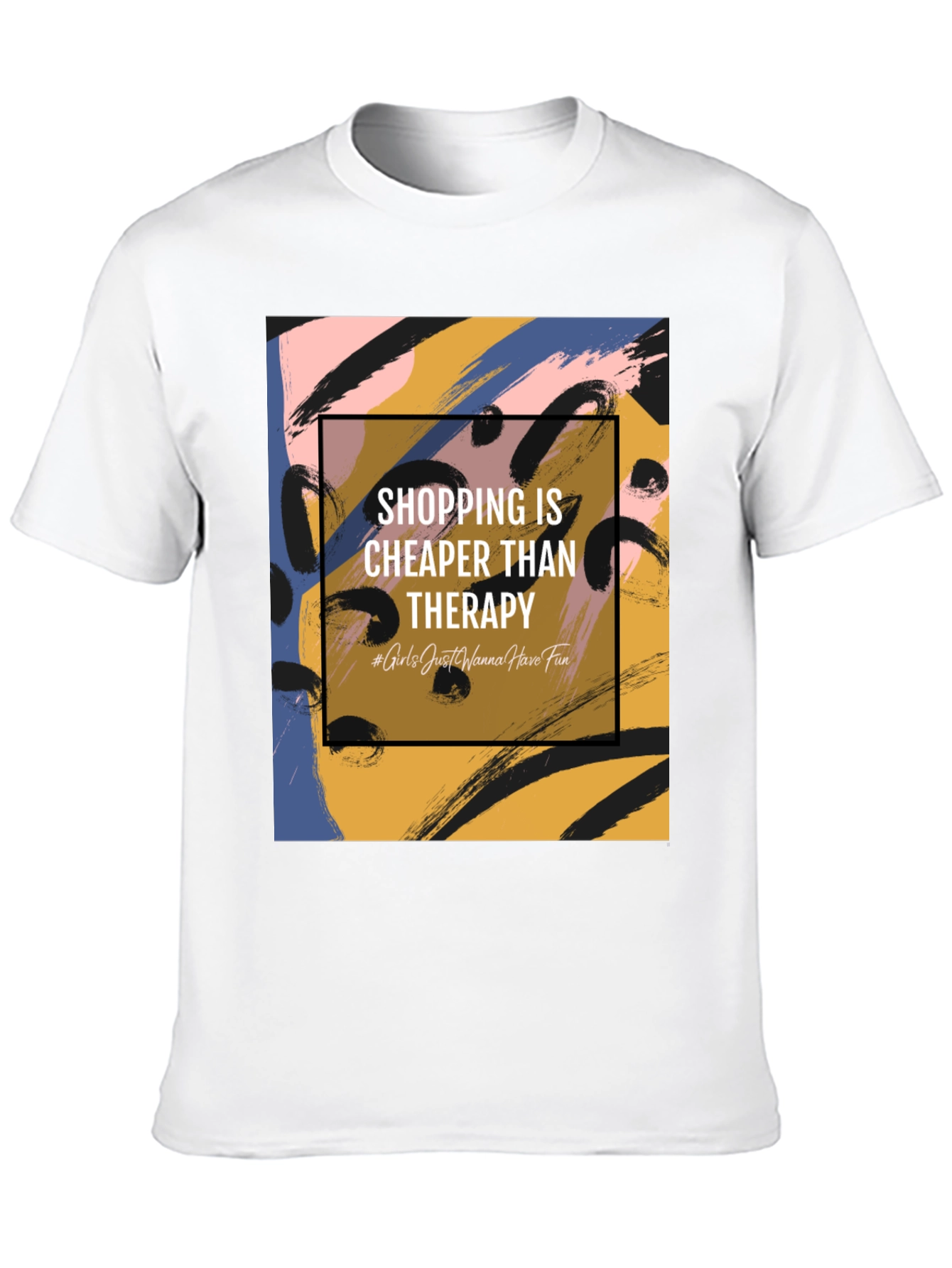 Shopping Is Cheaper Than Therapy Graphic Tee - 10