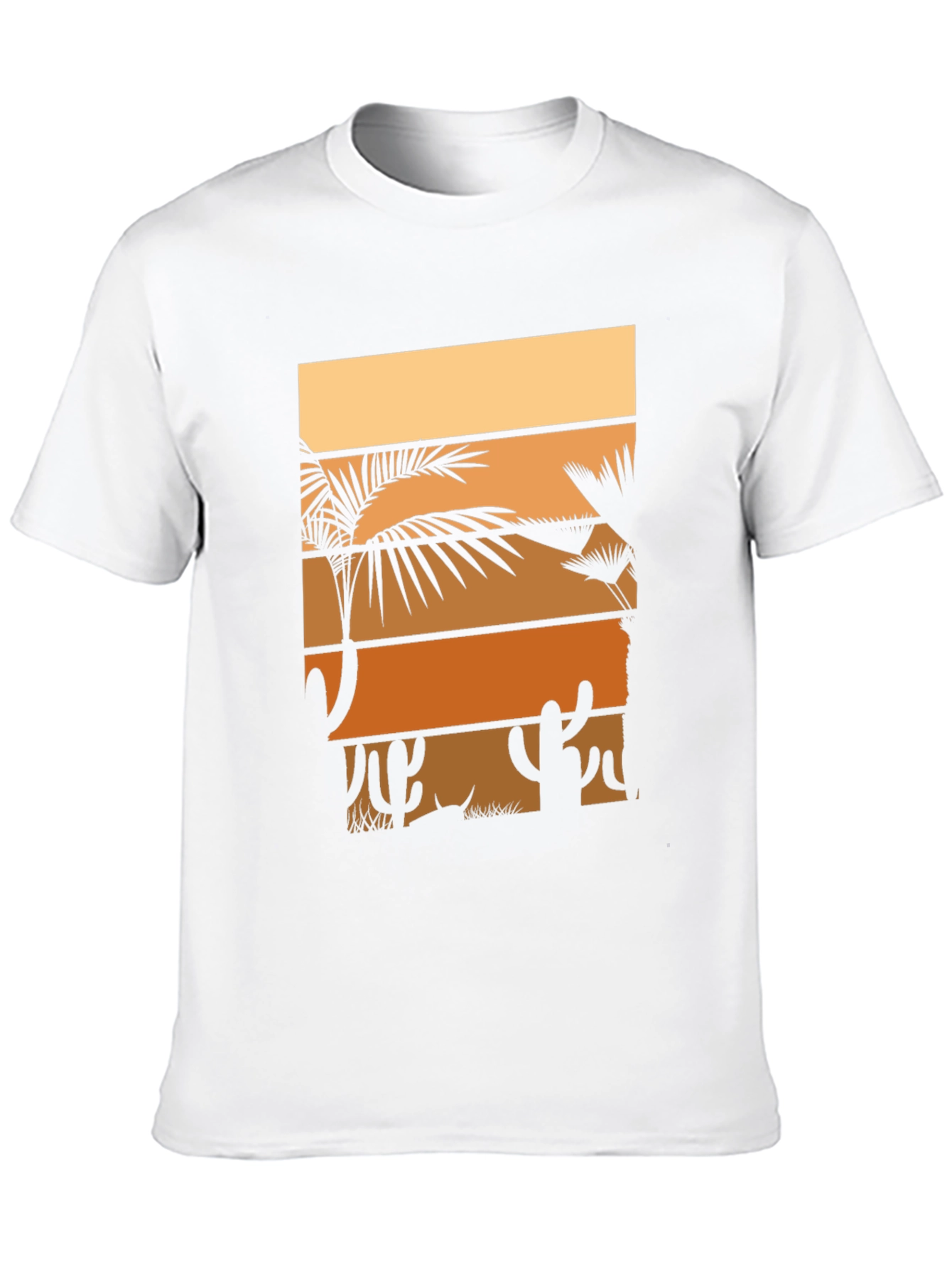Black Retro Sunset Desert Palm Tree Graphic Tee view 10