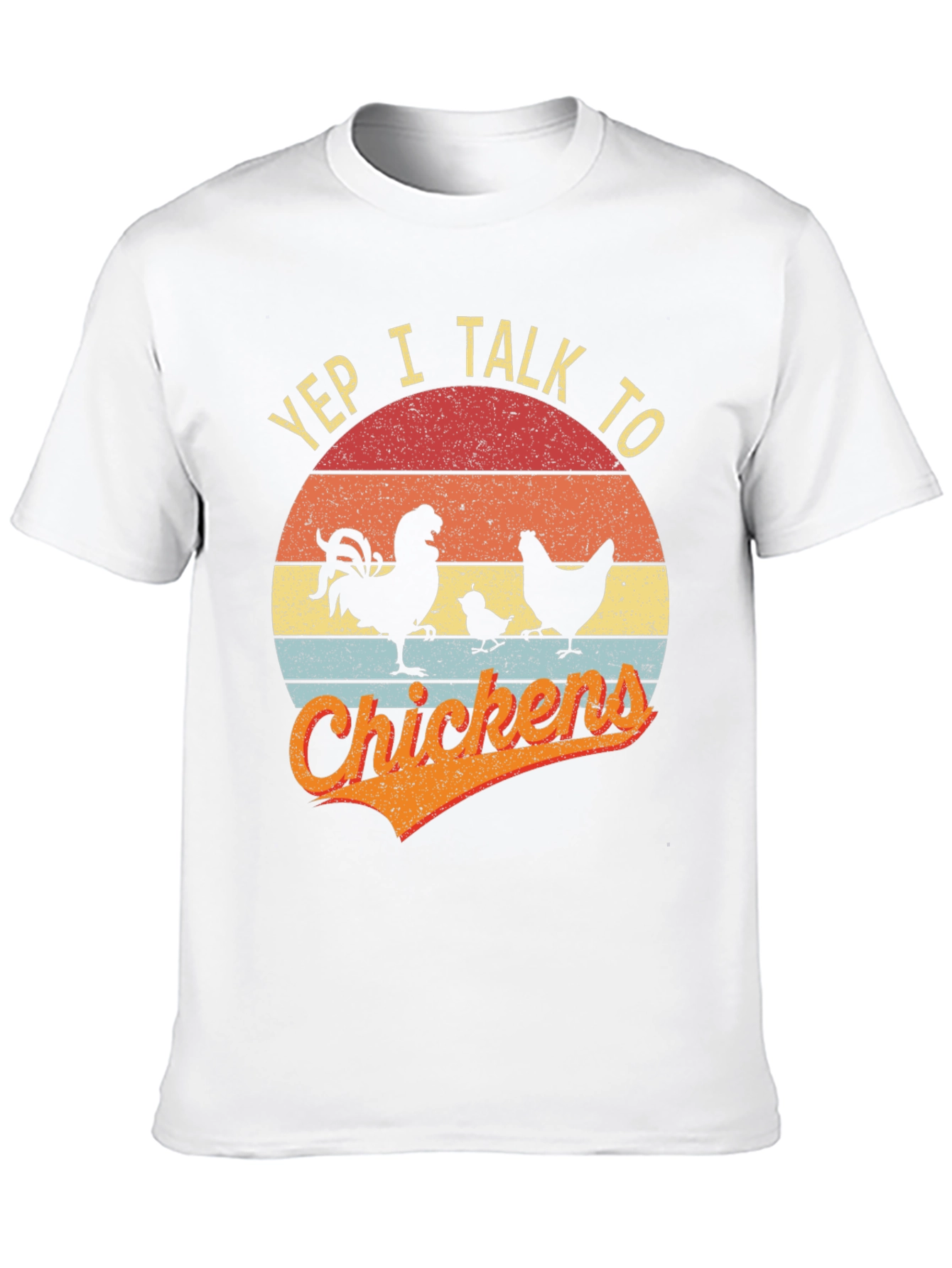 Black Yep I Talk to Chickens T-Shirt Vintage Style view 10