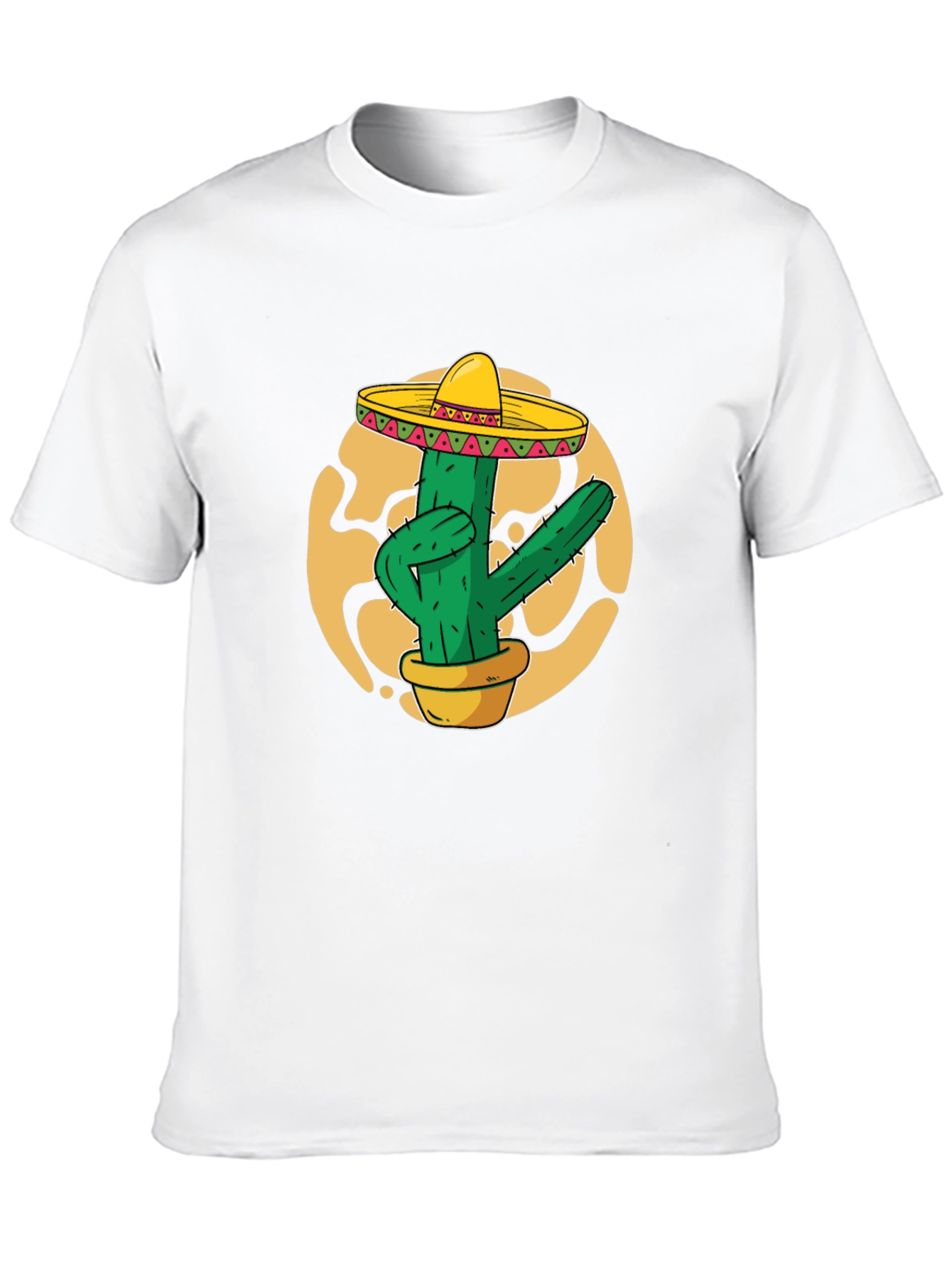 Black Cactus Sombrero Graphic T-Shirt - Black Cotton Tee view 10