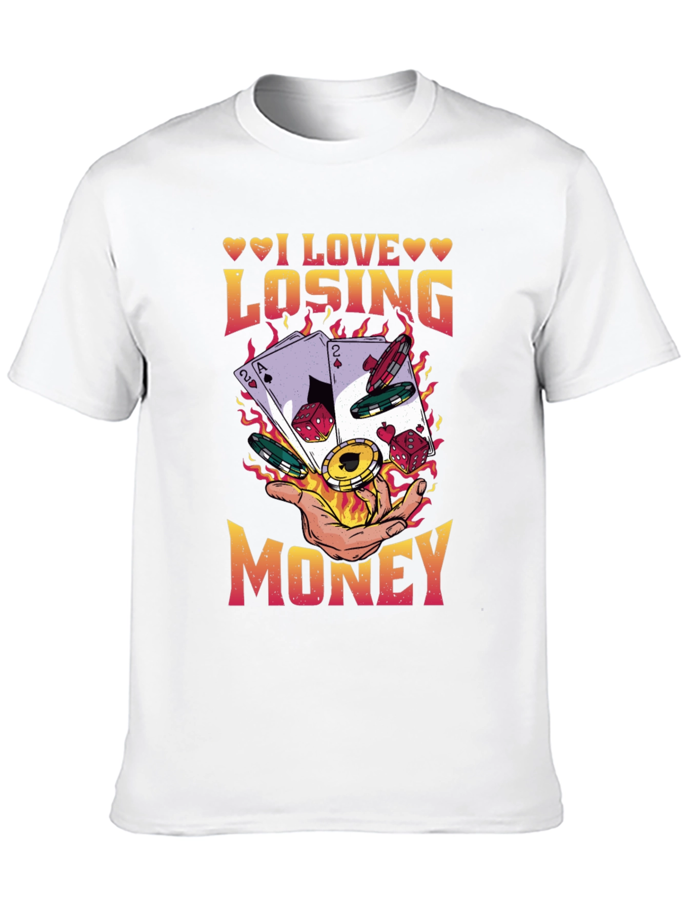 Black I Love Losing Money Funny Poker Gambling T-Shirt view 10