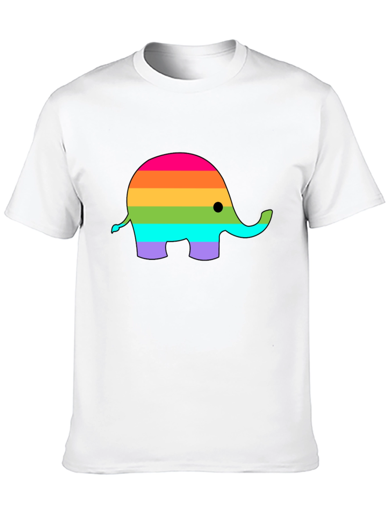 Black Rainbow Elephant Graphic T-Shirt view 10