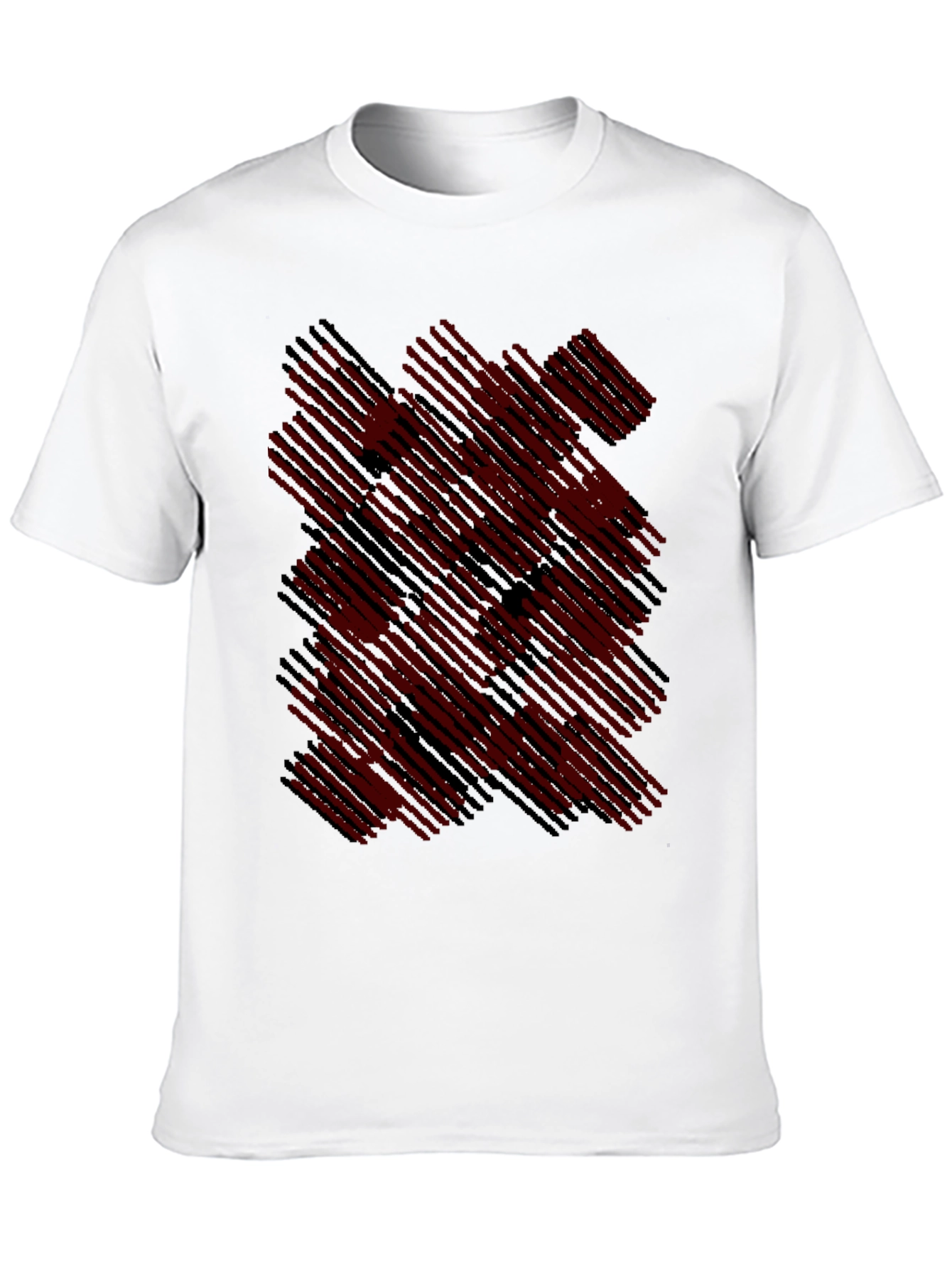 Black Abstract Line Pattern T-Shirt view 10