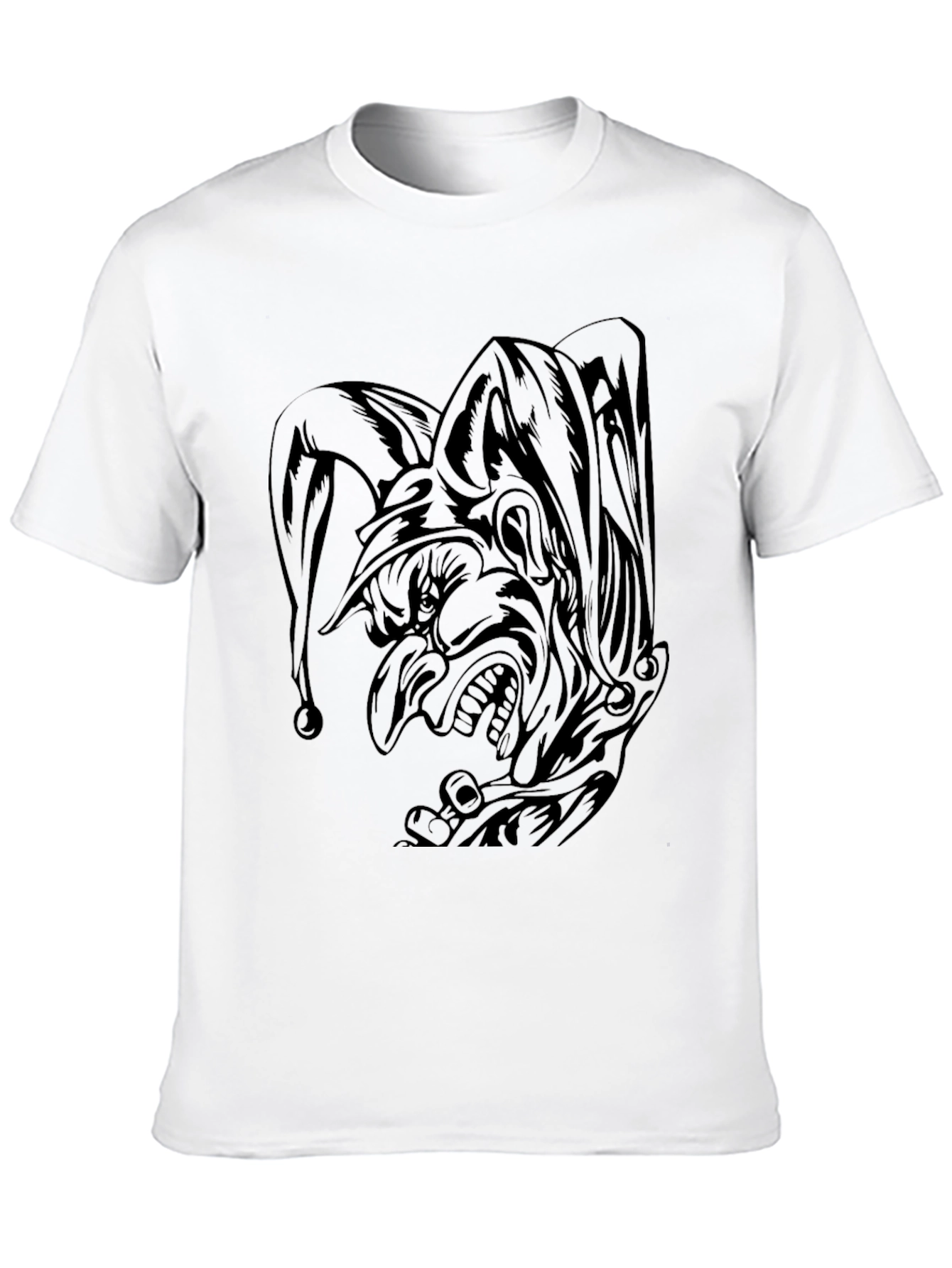 Black Dark Jester Graphic Tee - Black Cotton Blend T-Shirt view 10