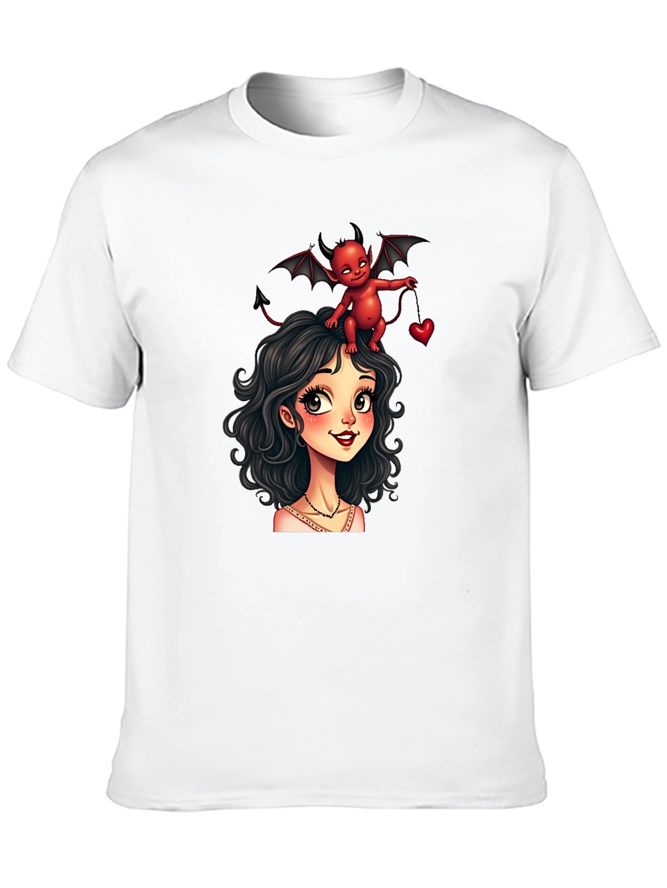Black Devilishly Cute Black Graphic Tee view 10