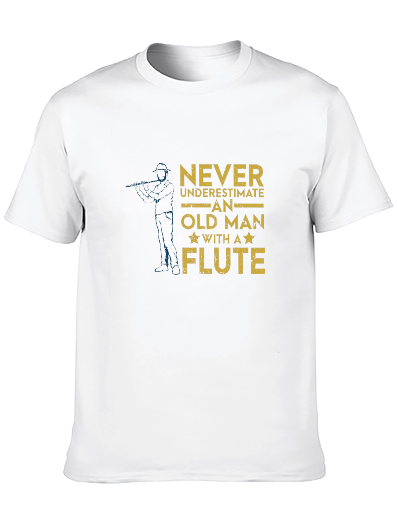 Black Never Underestimate Old Man With A Flute T-Shirt view 10