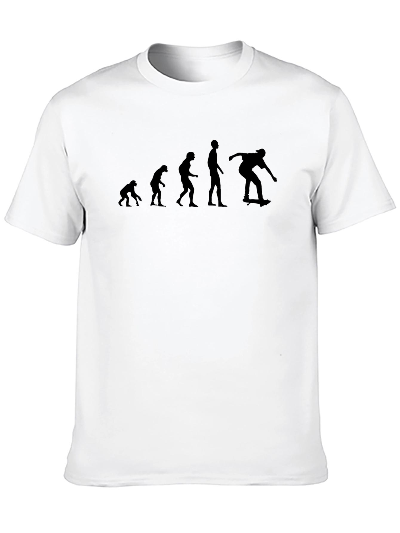 Black Evolution Skateboarder Graphic Tee - Black Cotton T-Shirt view 10