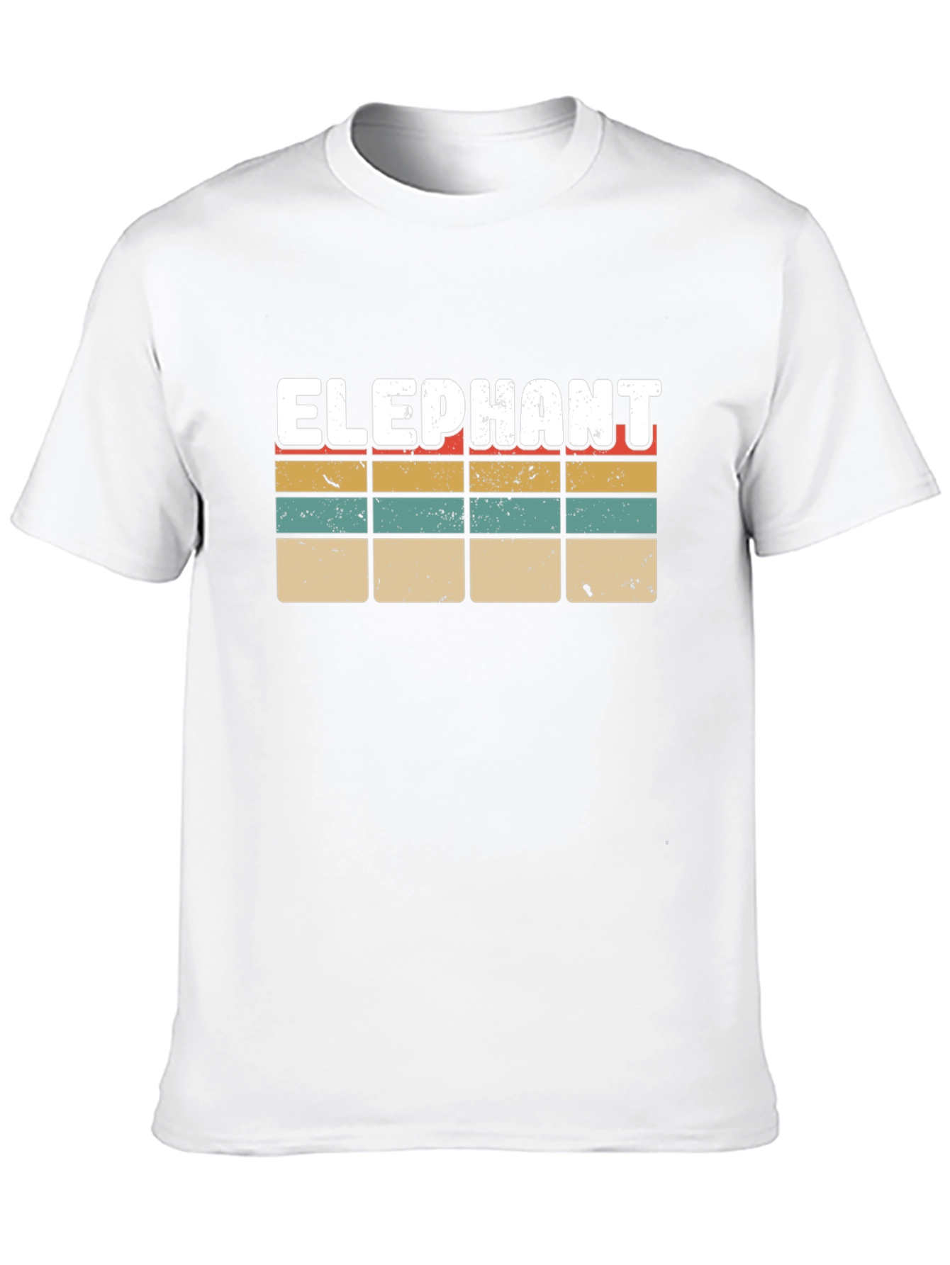 Black Retro Elephant Graphic T-Shirt | Vintage Striped Tee view 10