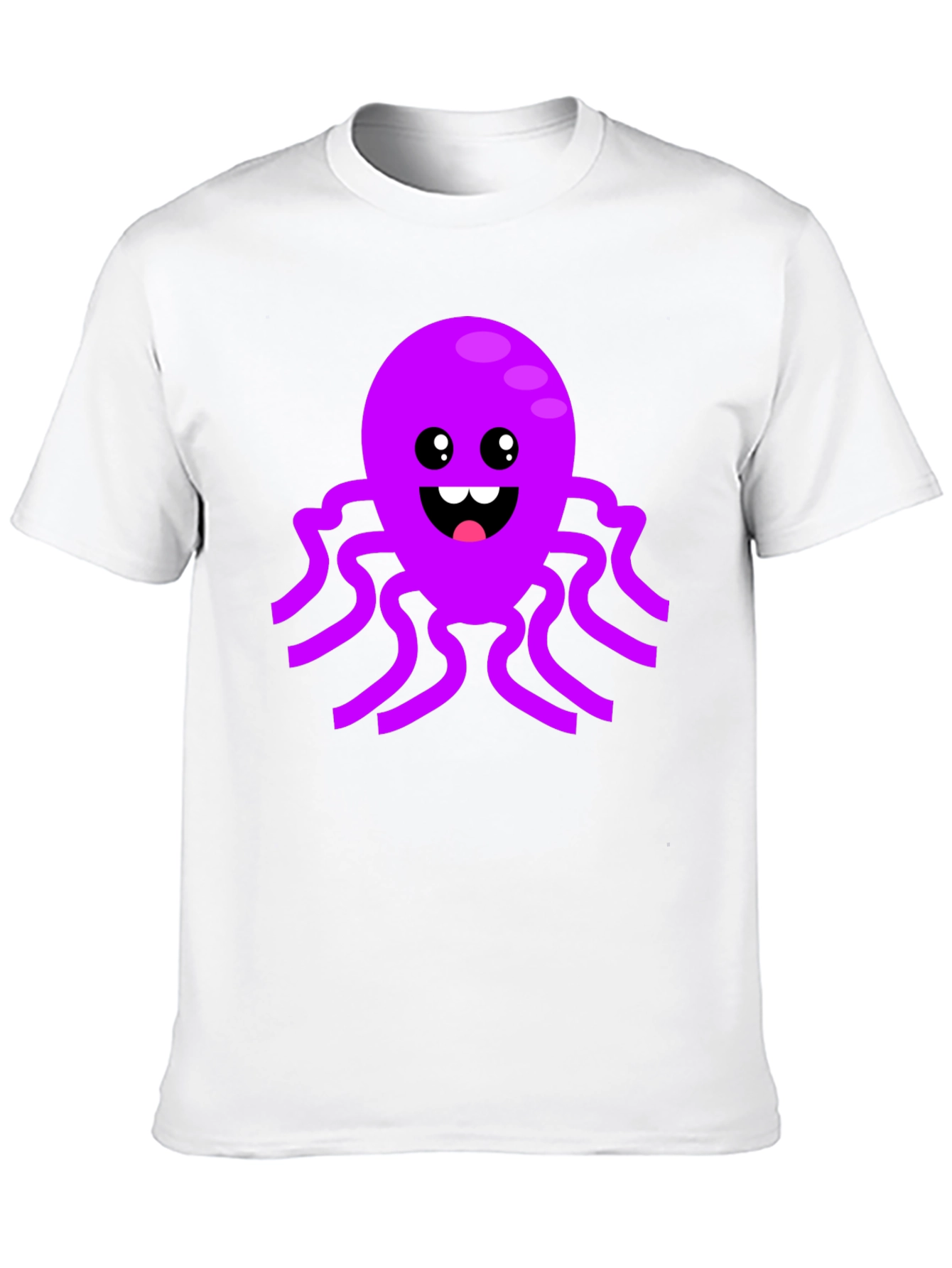 Black Cute Octopus Graphic Tee - Black Cotton T-Shirt view 10