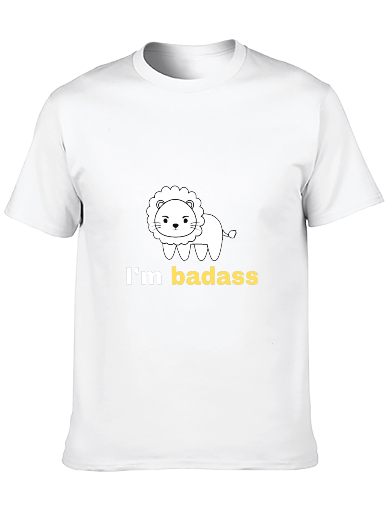 Black I'm Badass Lion Graphic Tee - Black Cotton T-Shirt view 10