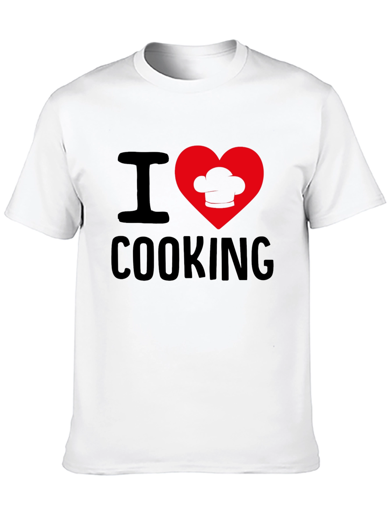 Black I Heart Cooking T-Shirt, Chef's Hat Design view 10