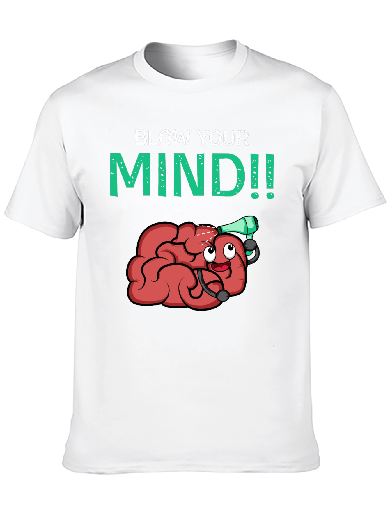 Black Blow Your Mind T-Shirt - Funny Brain Cartoon Tee view 10