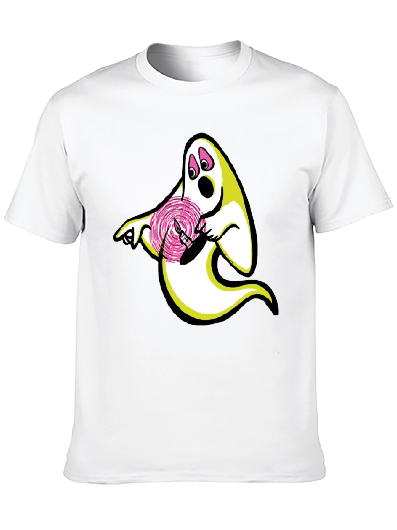 Black Ghost Lollipop Graphic Black T-Shirt view 10