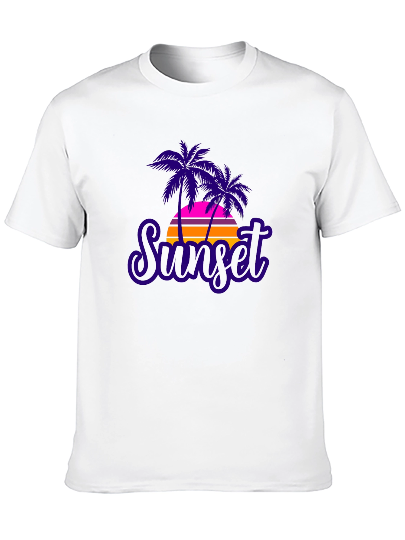 Black Sunset Palms Graphic Tee - Retro Style T-Shirt view 10