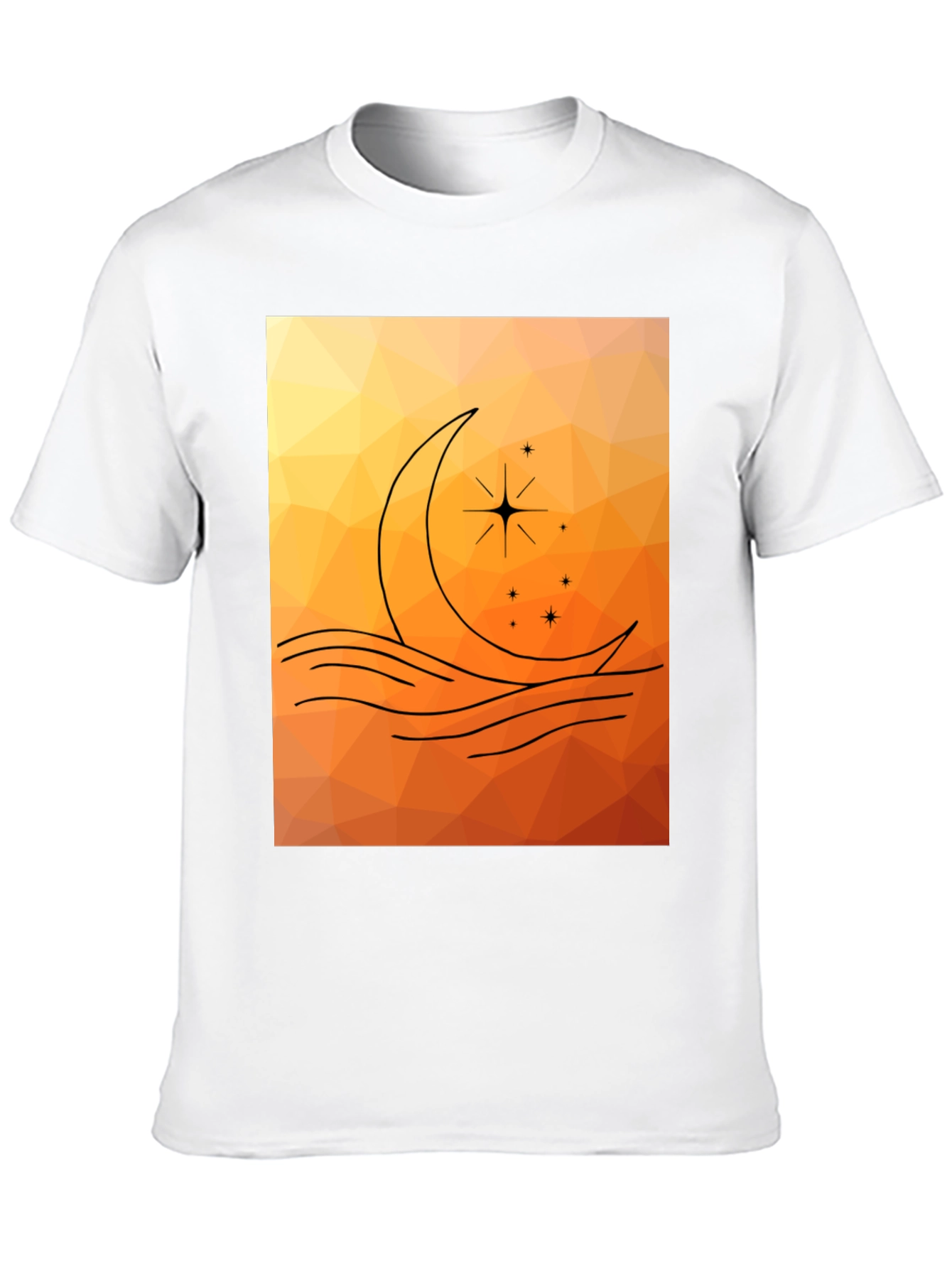 Black Geometric Moon & Stars Graphic Tee view 10