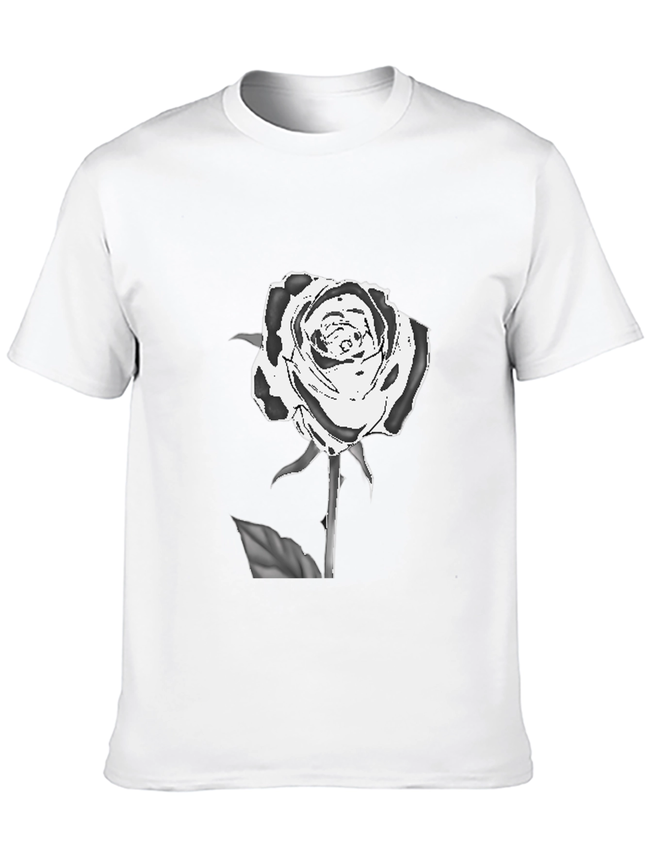 Black Black T-Shirt with Rose Graphic view 10