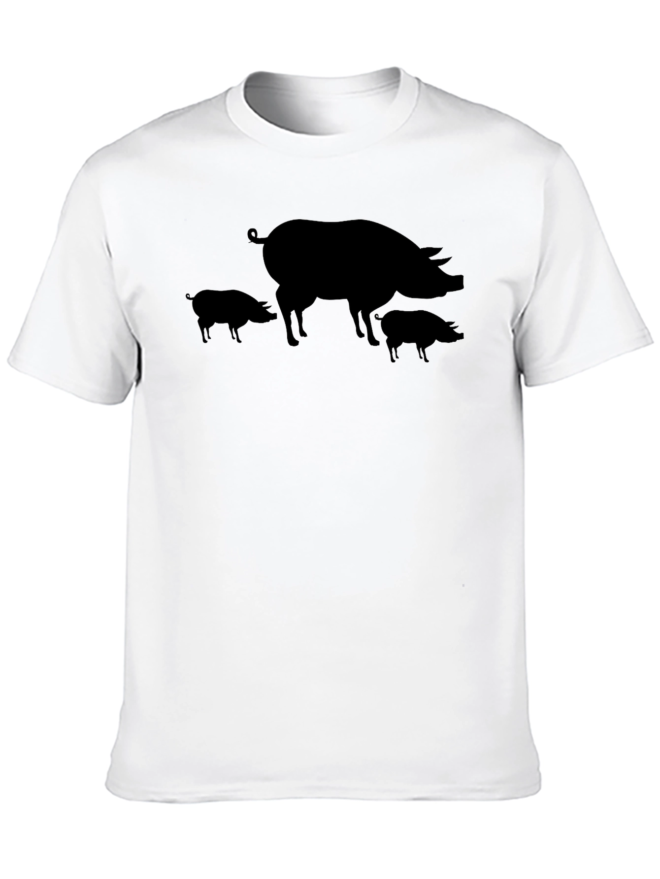 Black Black Pig Silhouette T-Shirt view 10