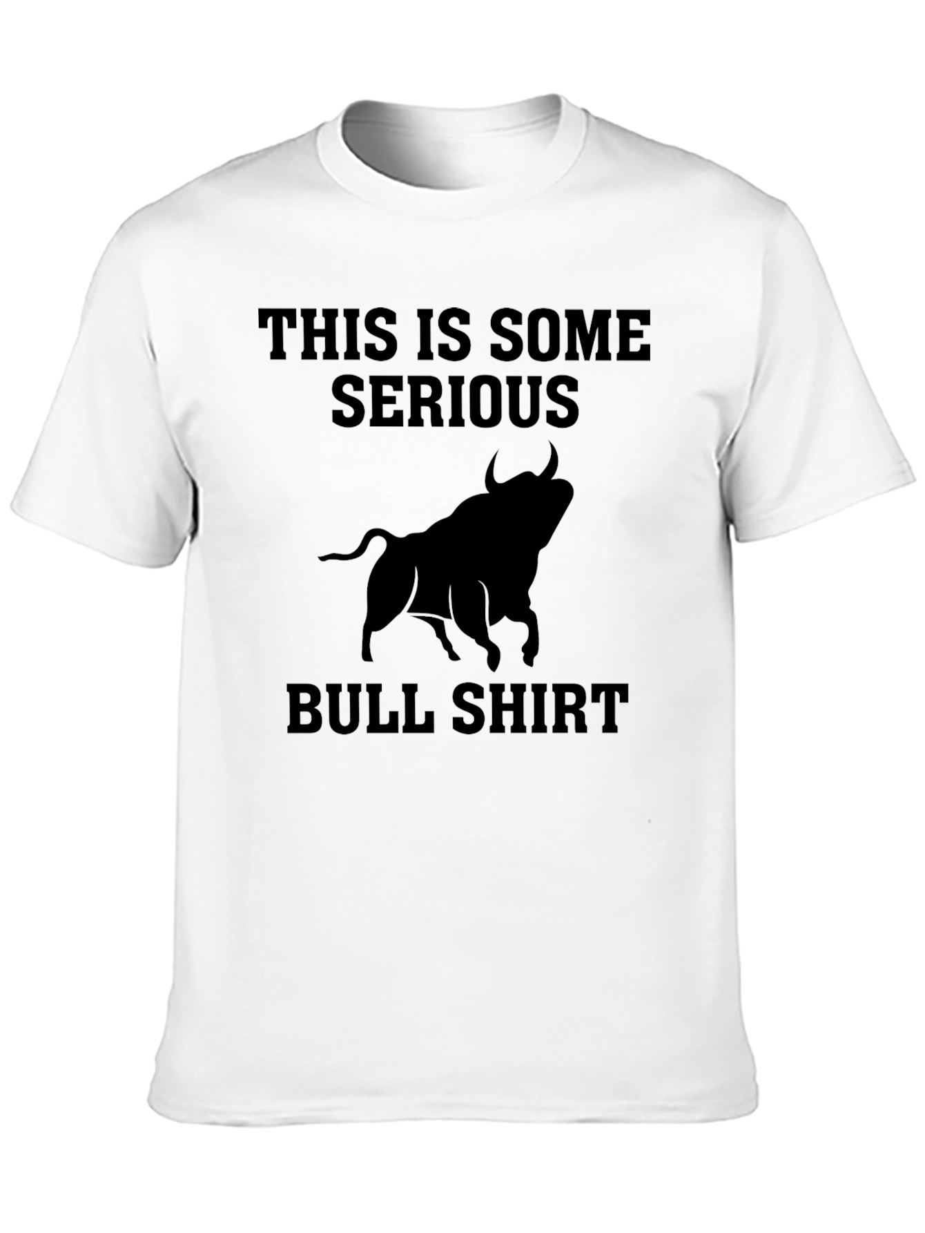 Black Serious Bull Shirt - Funny Graphic Tee view 10